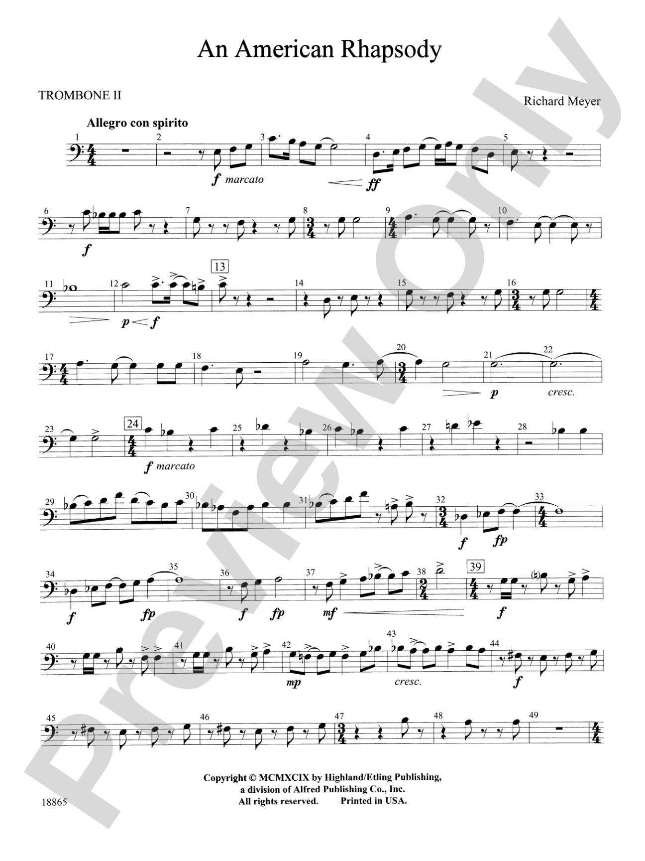 An American Rhapsody: 2nd Trombone