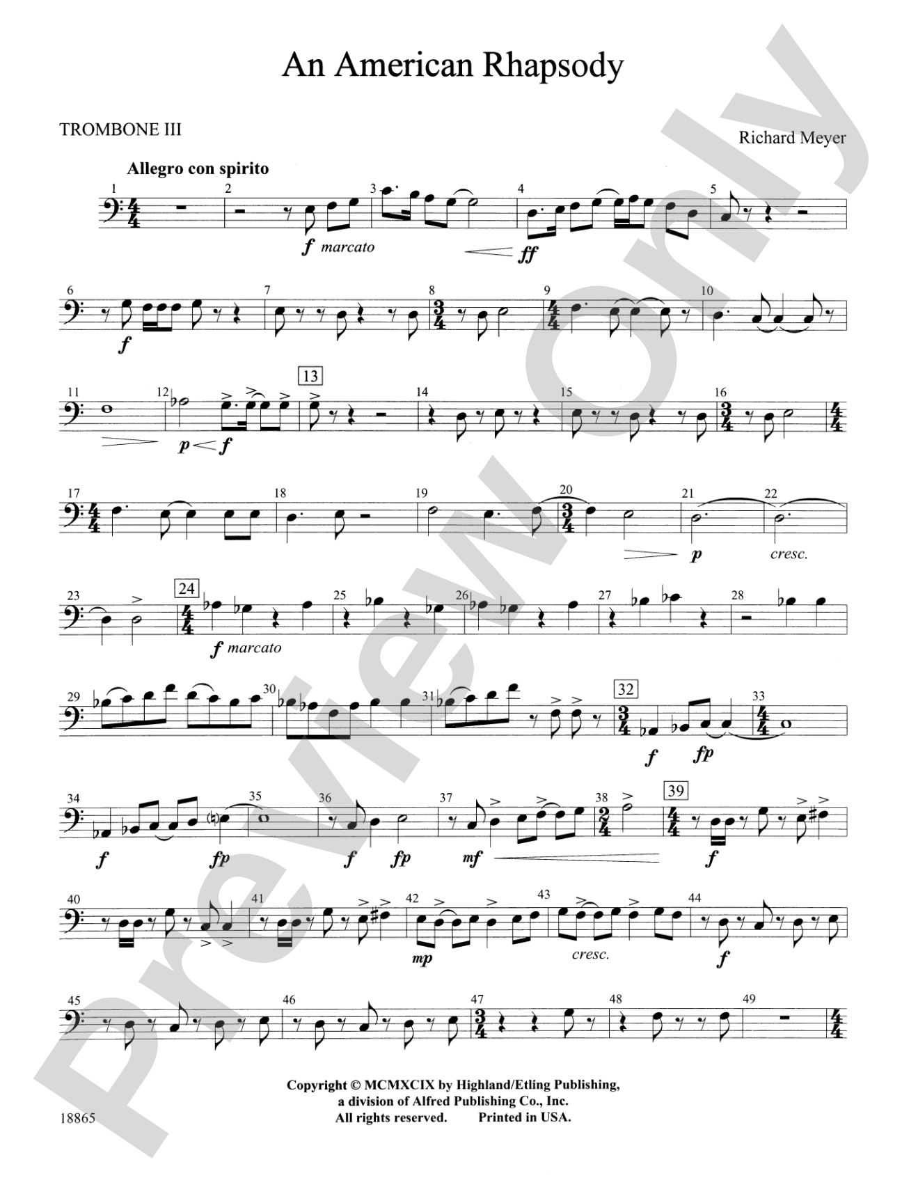 An American Rhapsody: 3rd Trombone