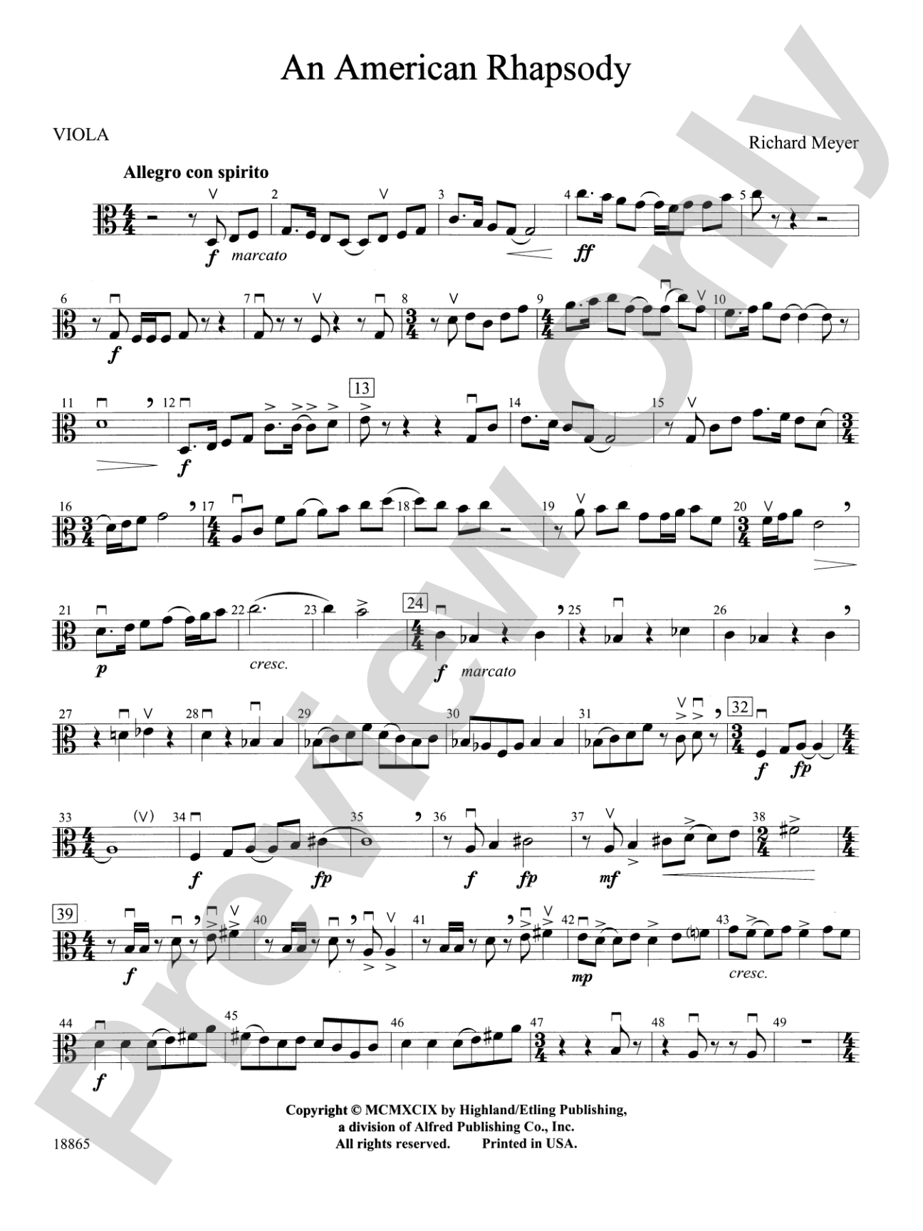 An American Rhapsody: Viola