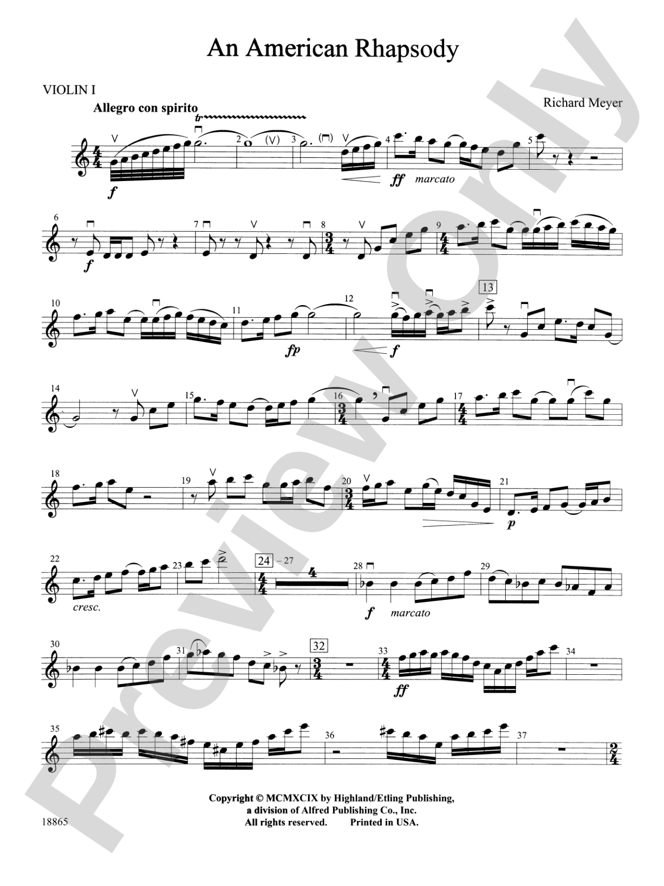 An American Rhapsody: 1st Violin