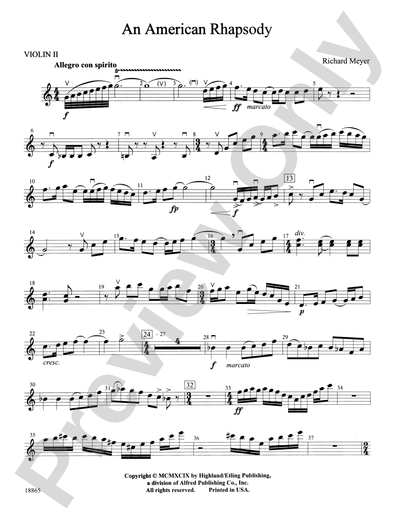 An American Rhapsody: 2nd Violin