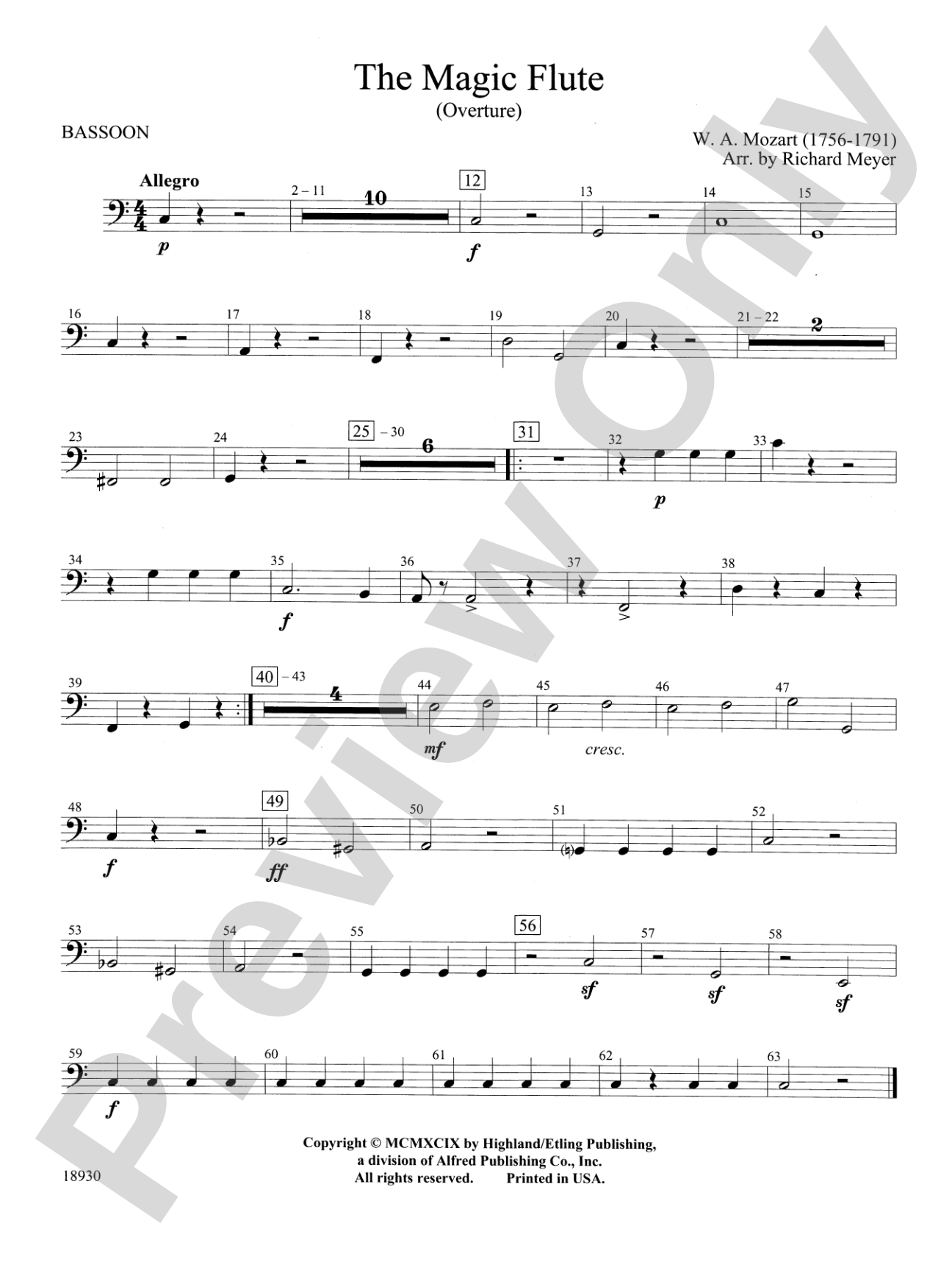 The Magic Flute (Overture): Bassoon