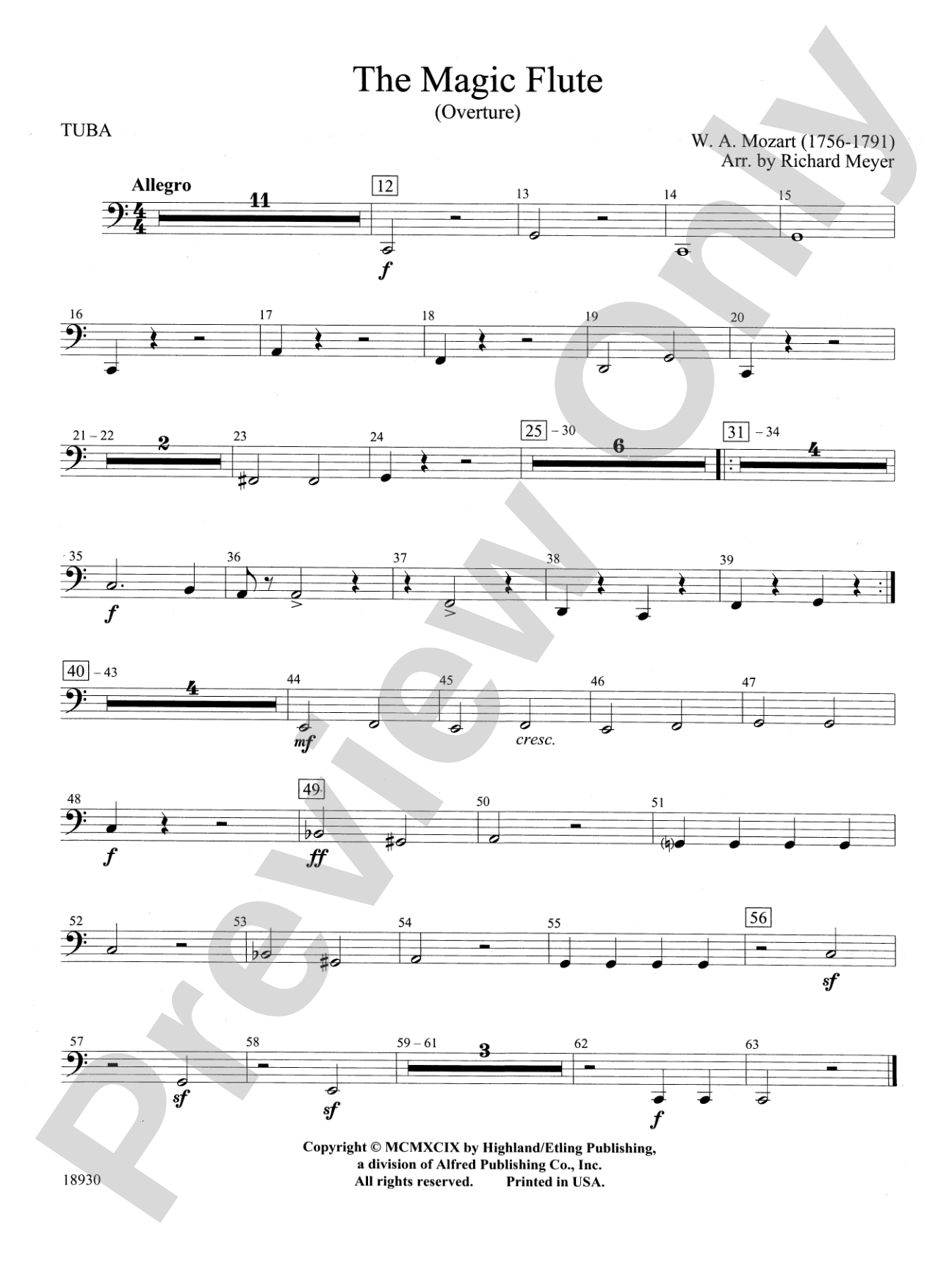The Magic Flute (Overture): Tuba