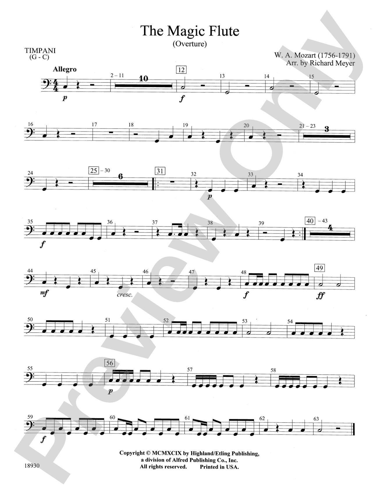 The Magic Flute (Overture): Timpani