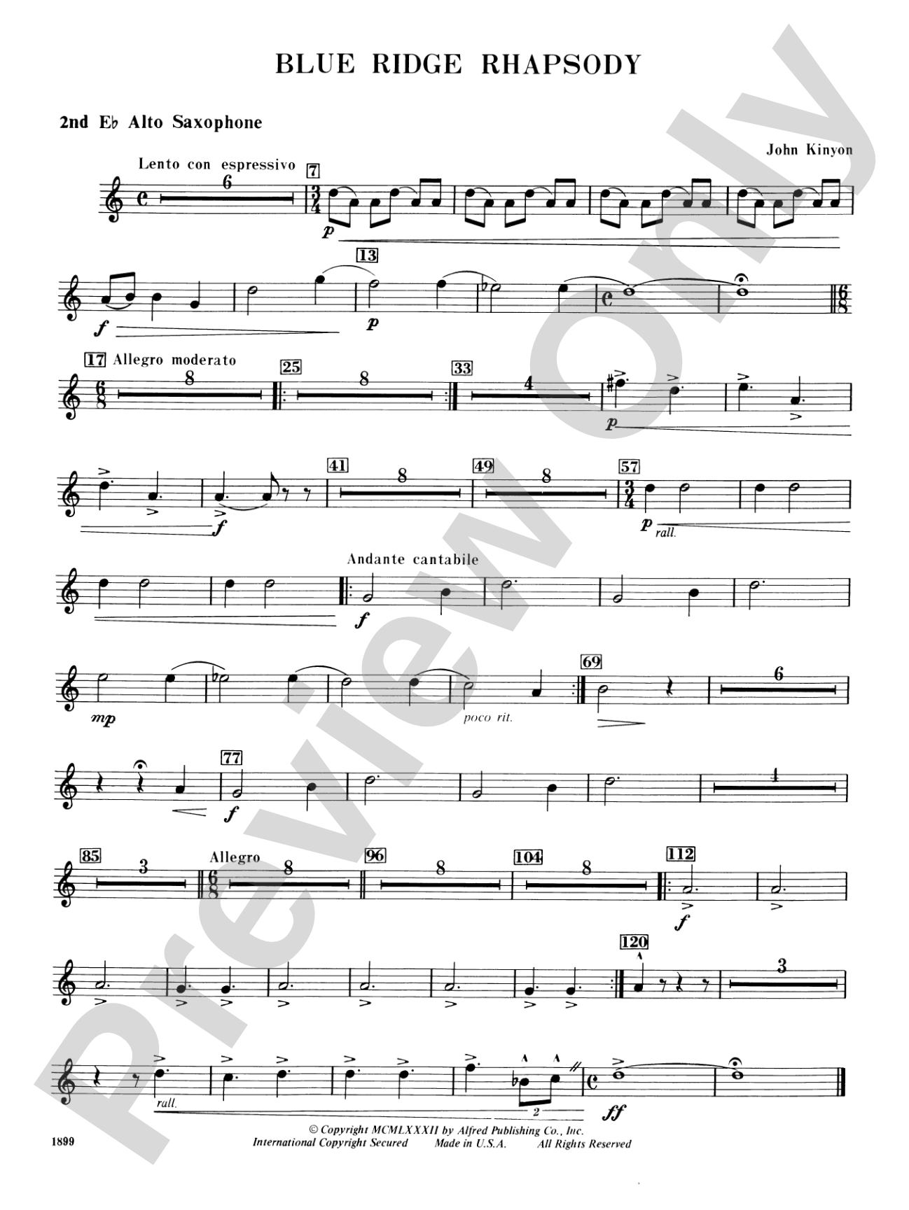 Blue Ridge Rhapsody: 2nd E-flat Alto Saxophone
