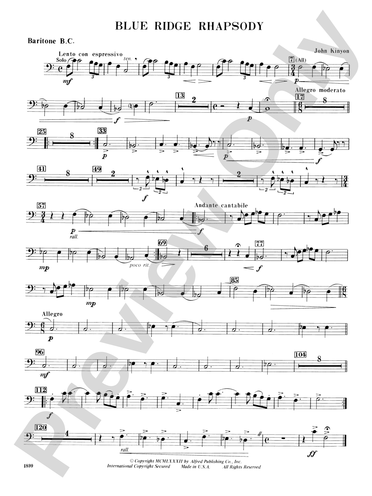 Blue Ridge Rhapsody: Baritone B.C.