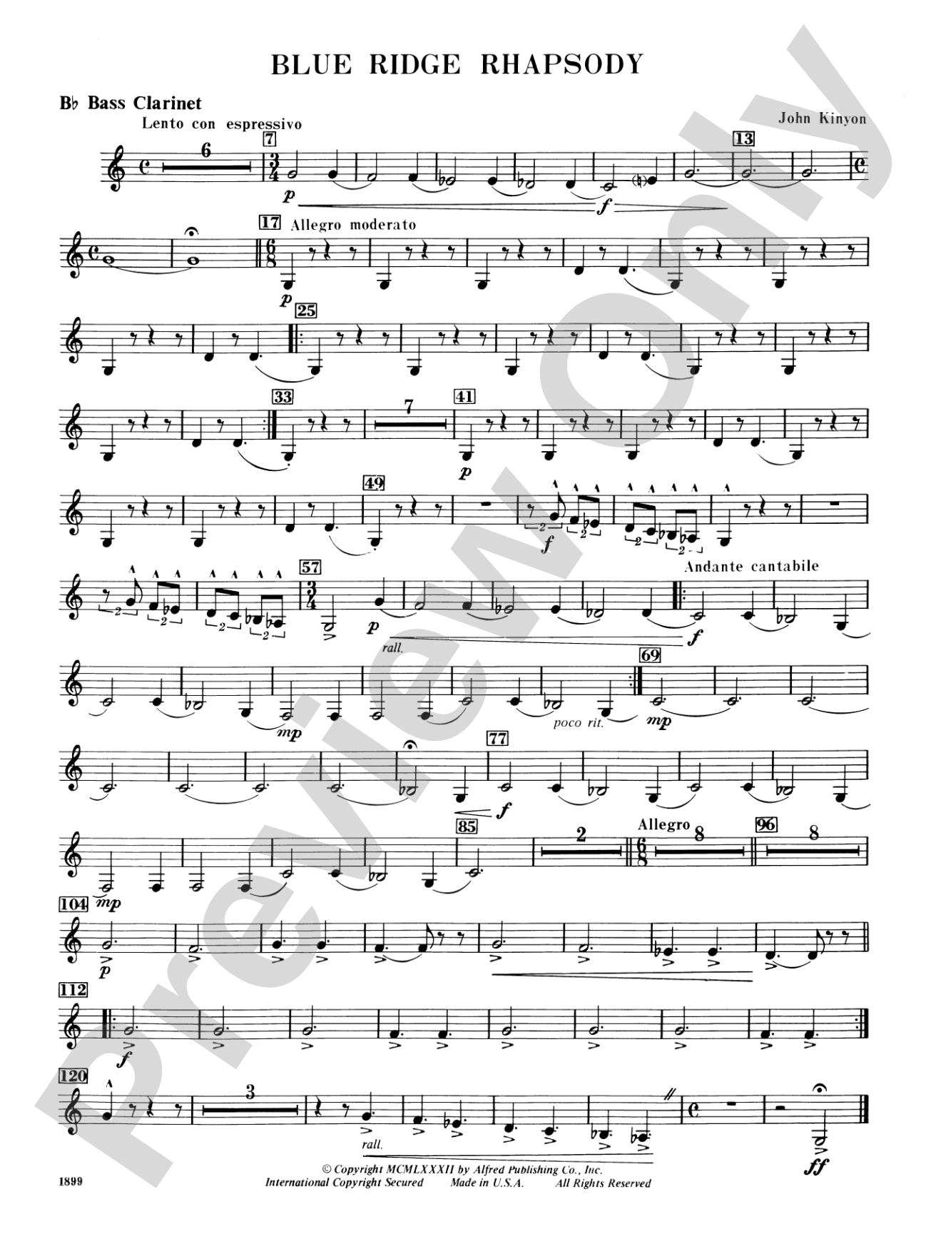 Blue Ridge Rhapsody: B-flat Bass Clarinet