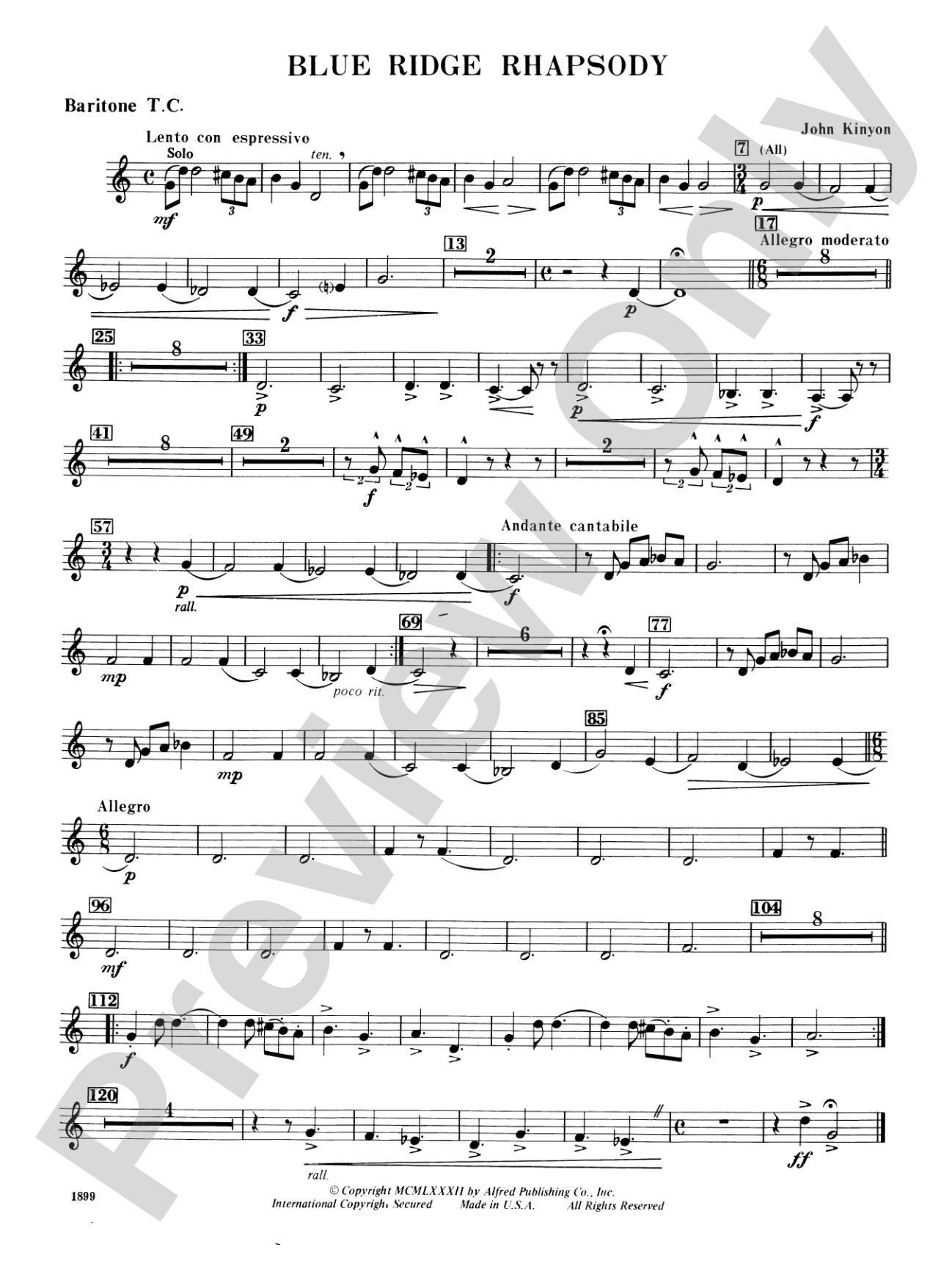 Blue Ridge Rhapsody: Baritone T.C.