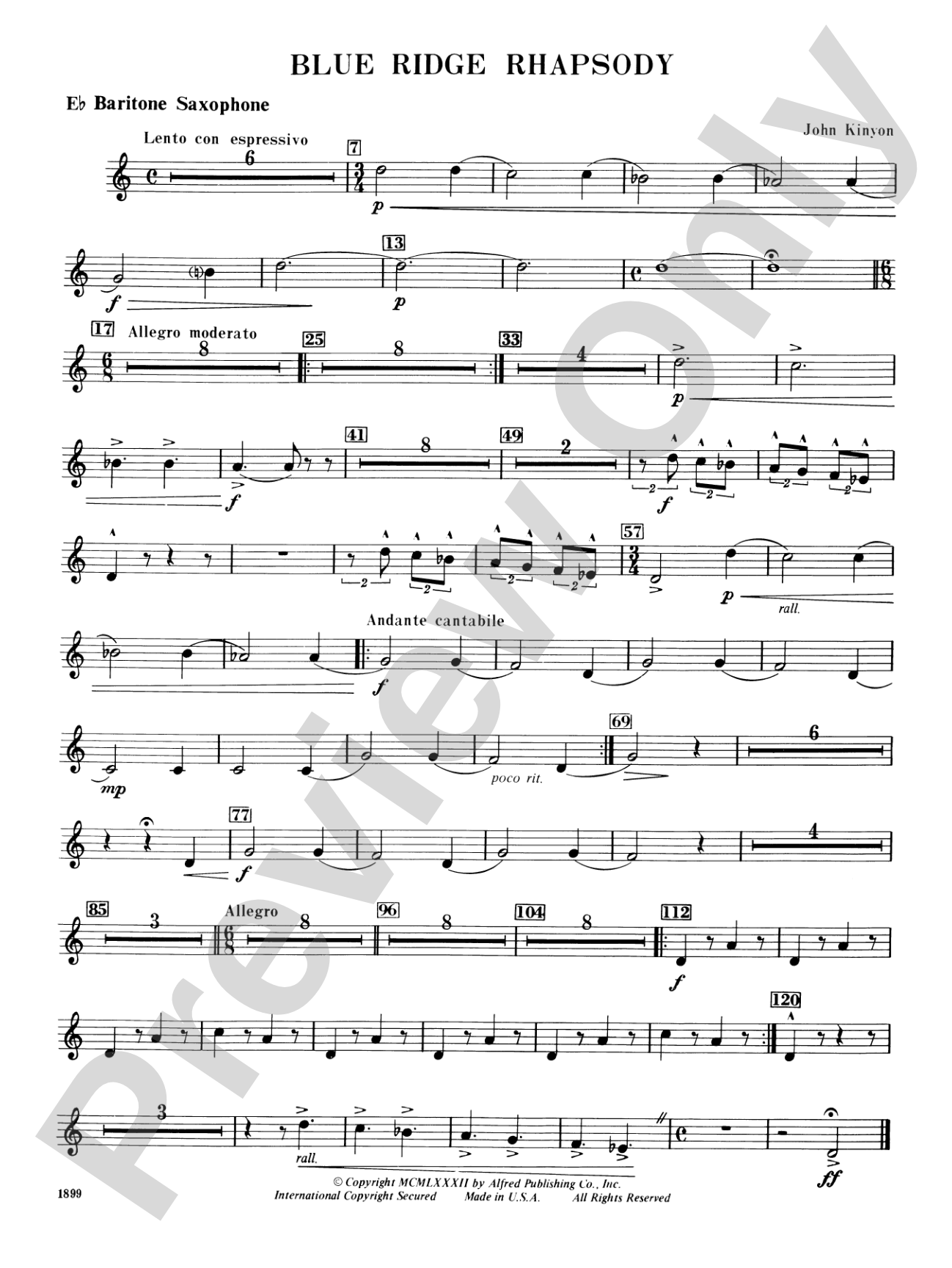 Blue Ridge Rhapsody: E-flat Baritone Saxophone