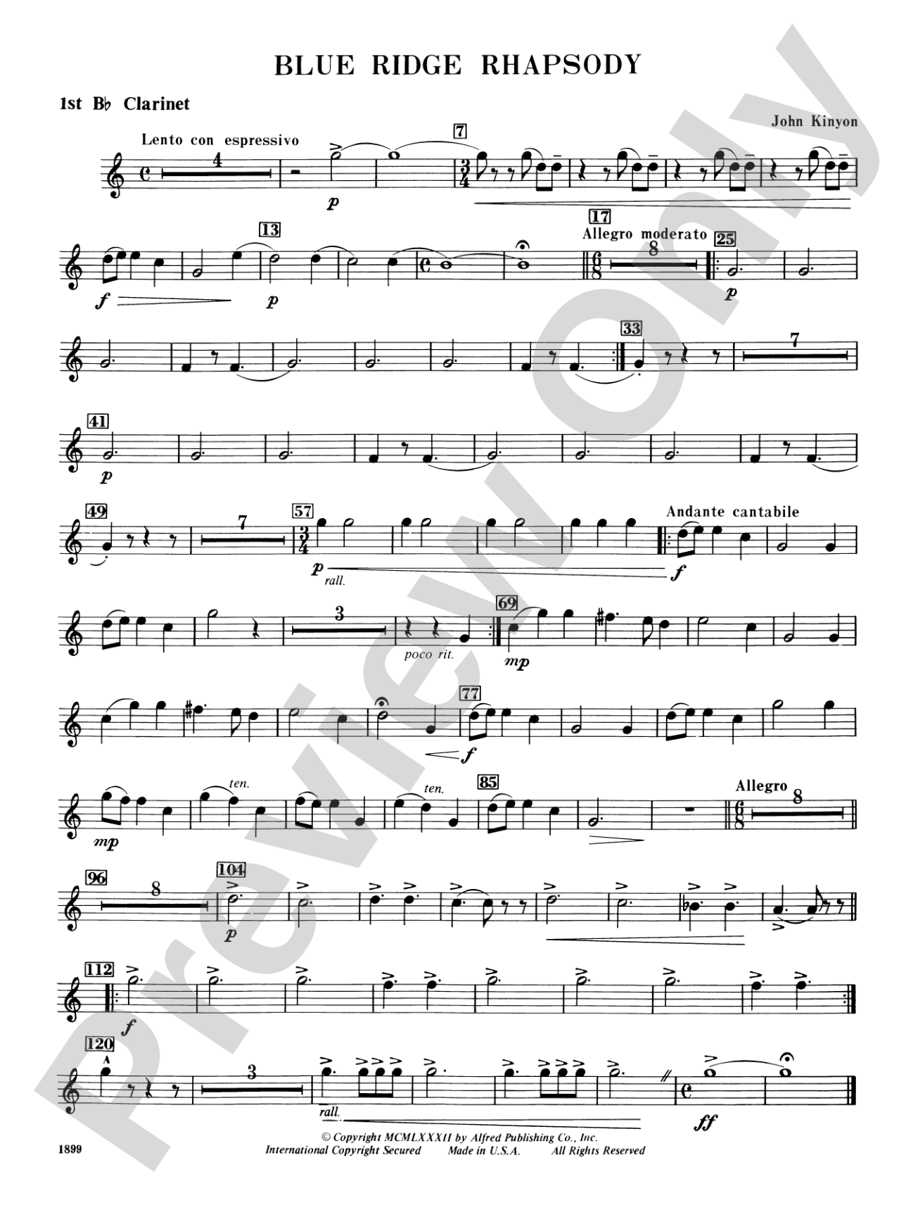 Blue Ridge Rhapsody: 1st B-flat Clarinet