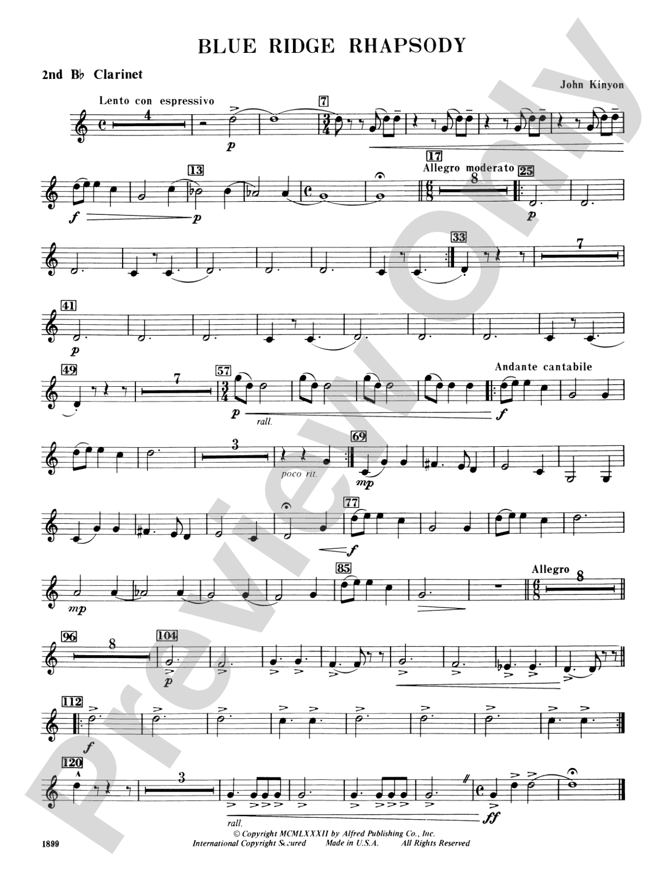 Blue Ridge Rhapsody: 2nd B-flat Clarinet