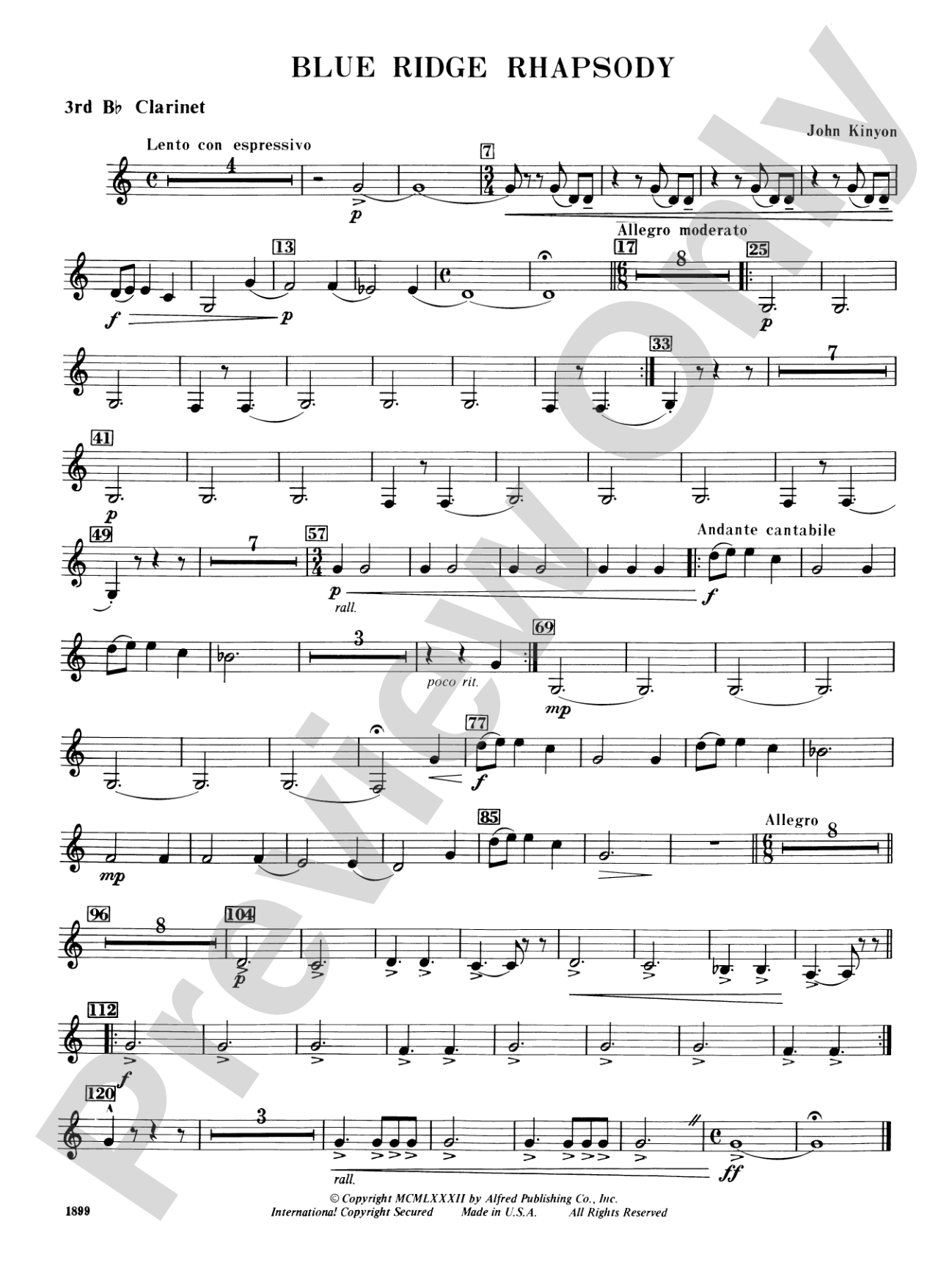 Blue Ridge Rhapsody: 3rd B-flat Clarinet