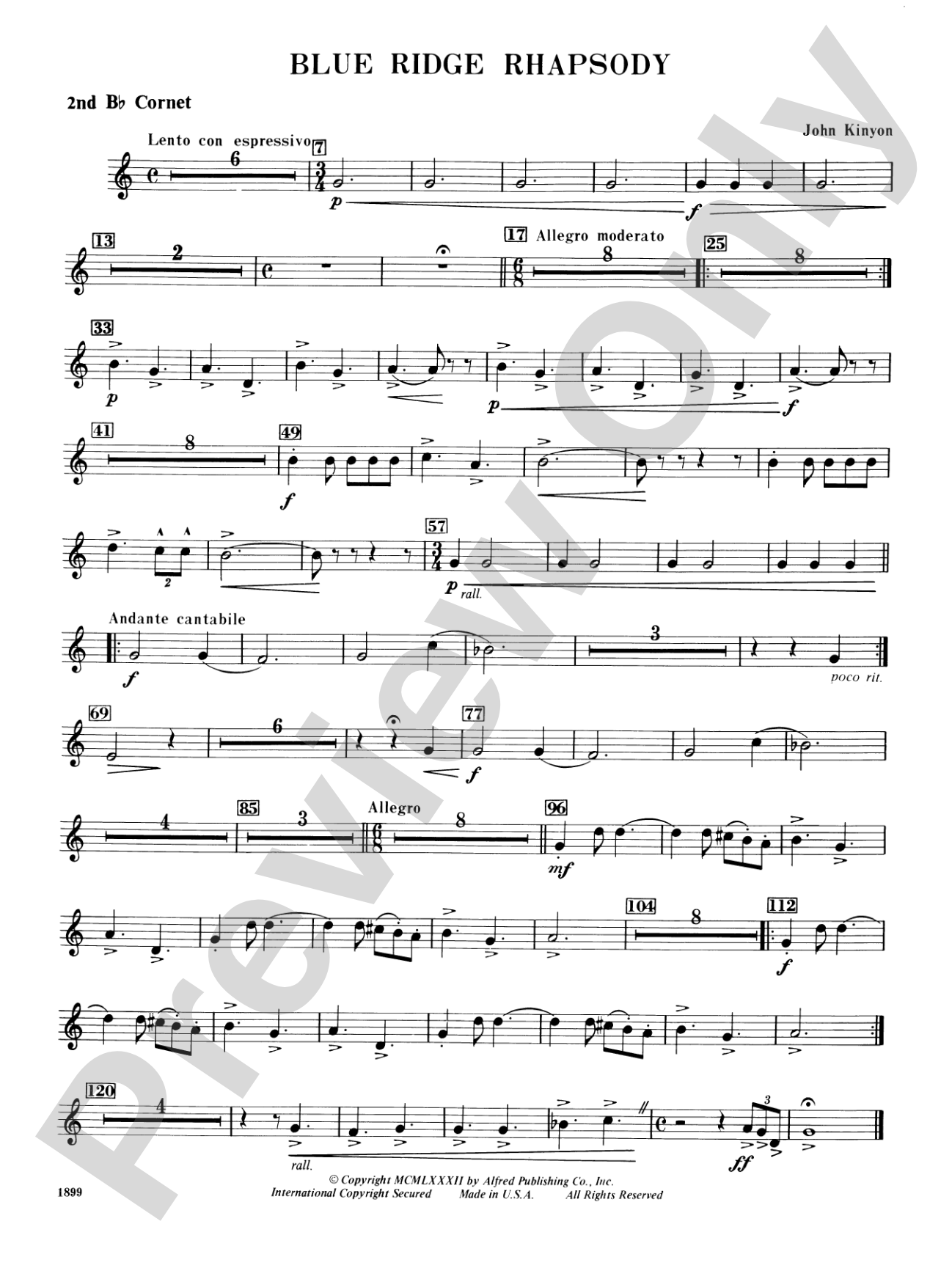 Blue Ridge Rhapsody: 2nd B-flat Cornet