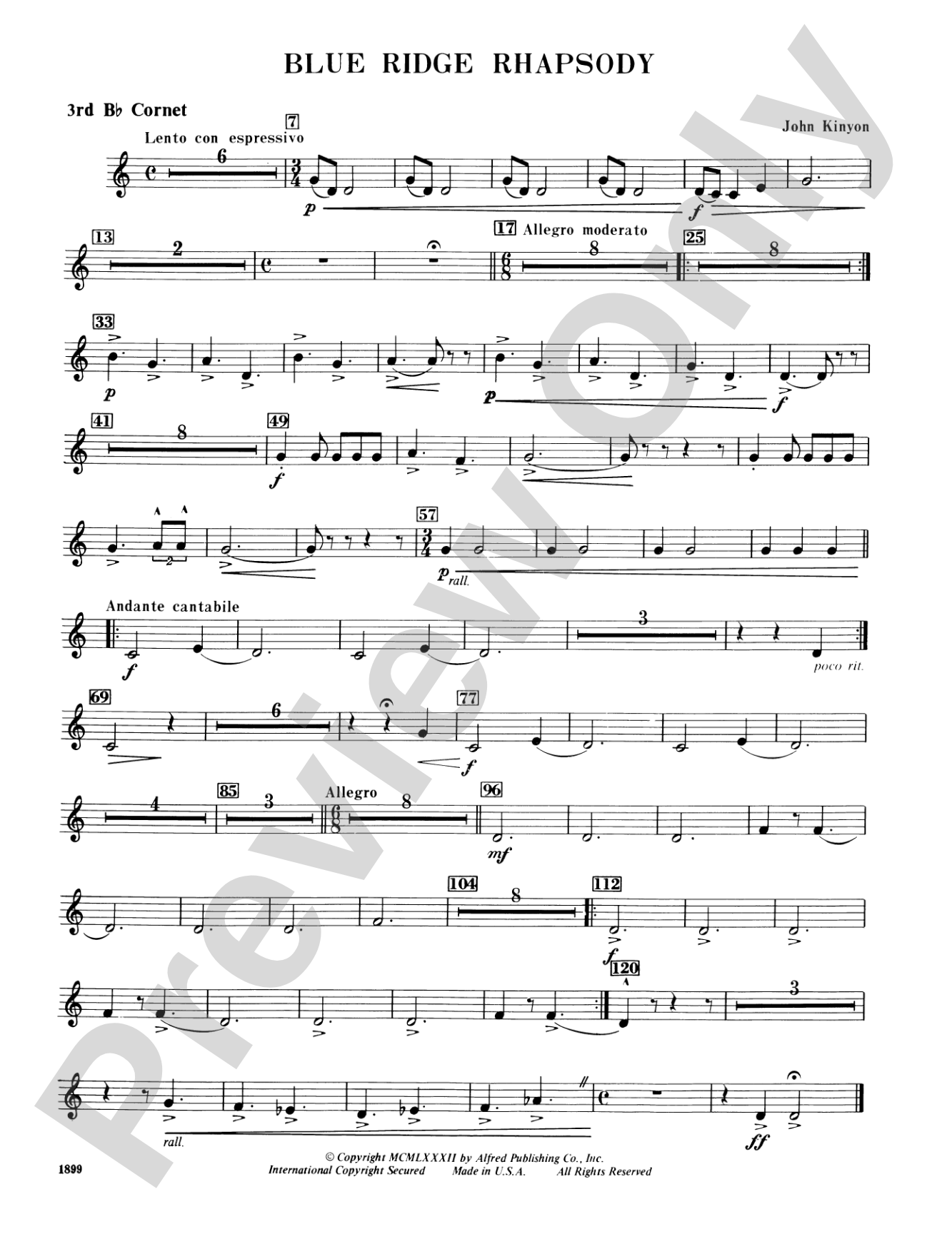 Blue Ridge Rhapsody: 3rd B-flat Cornet