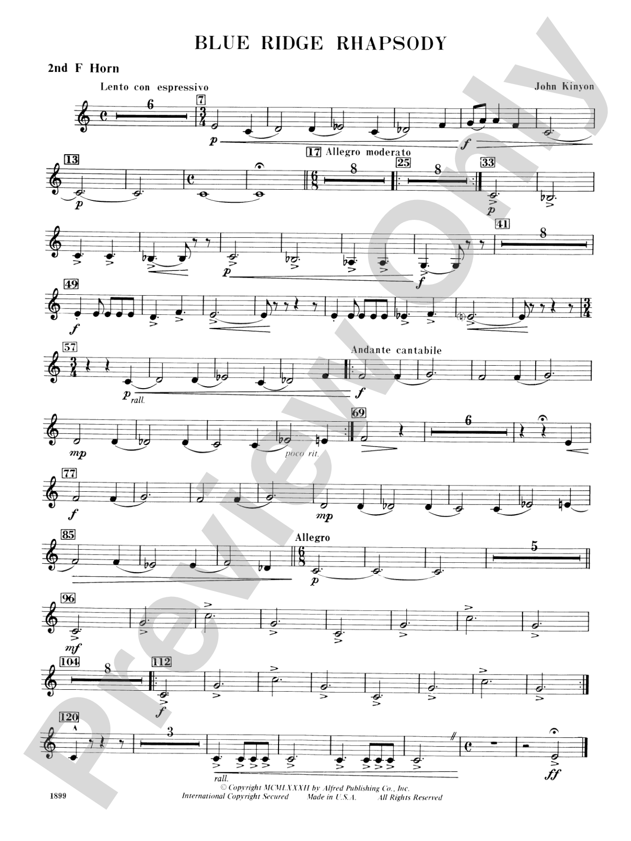 Blue Ridge Rhapsody: 2nd F Horn