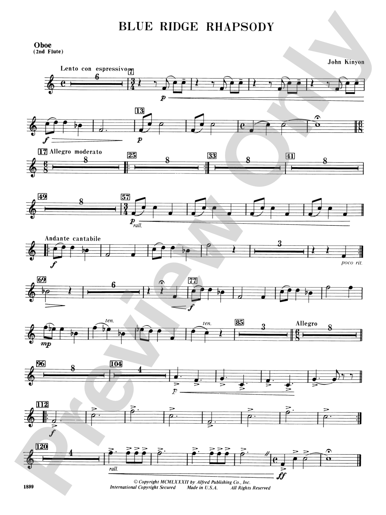 Blue Ridge Rhapsody: Oboe