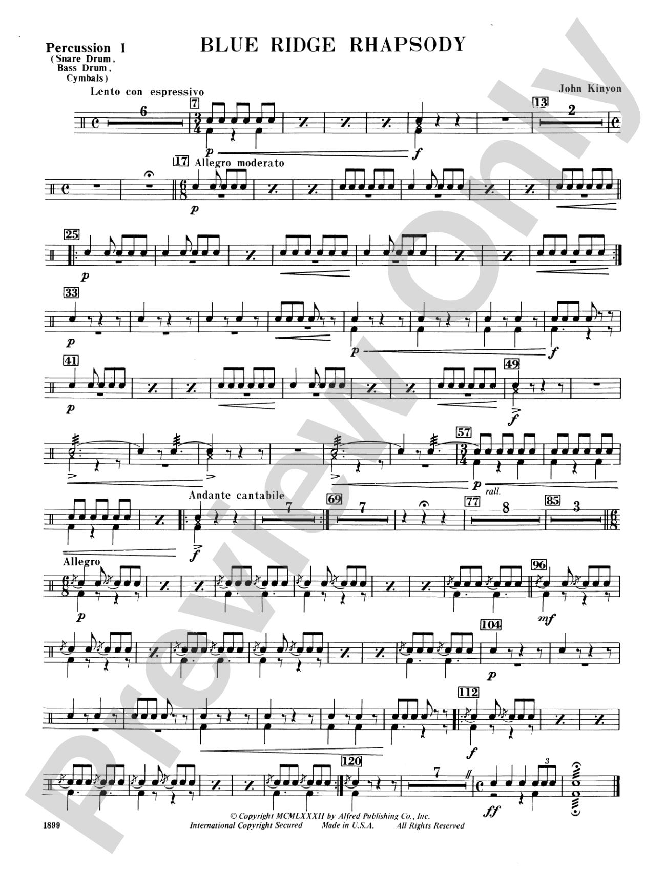 Blue Ridge Rhapsody: 1st Percussion
