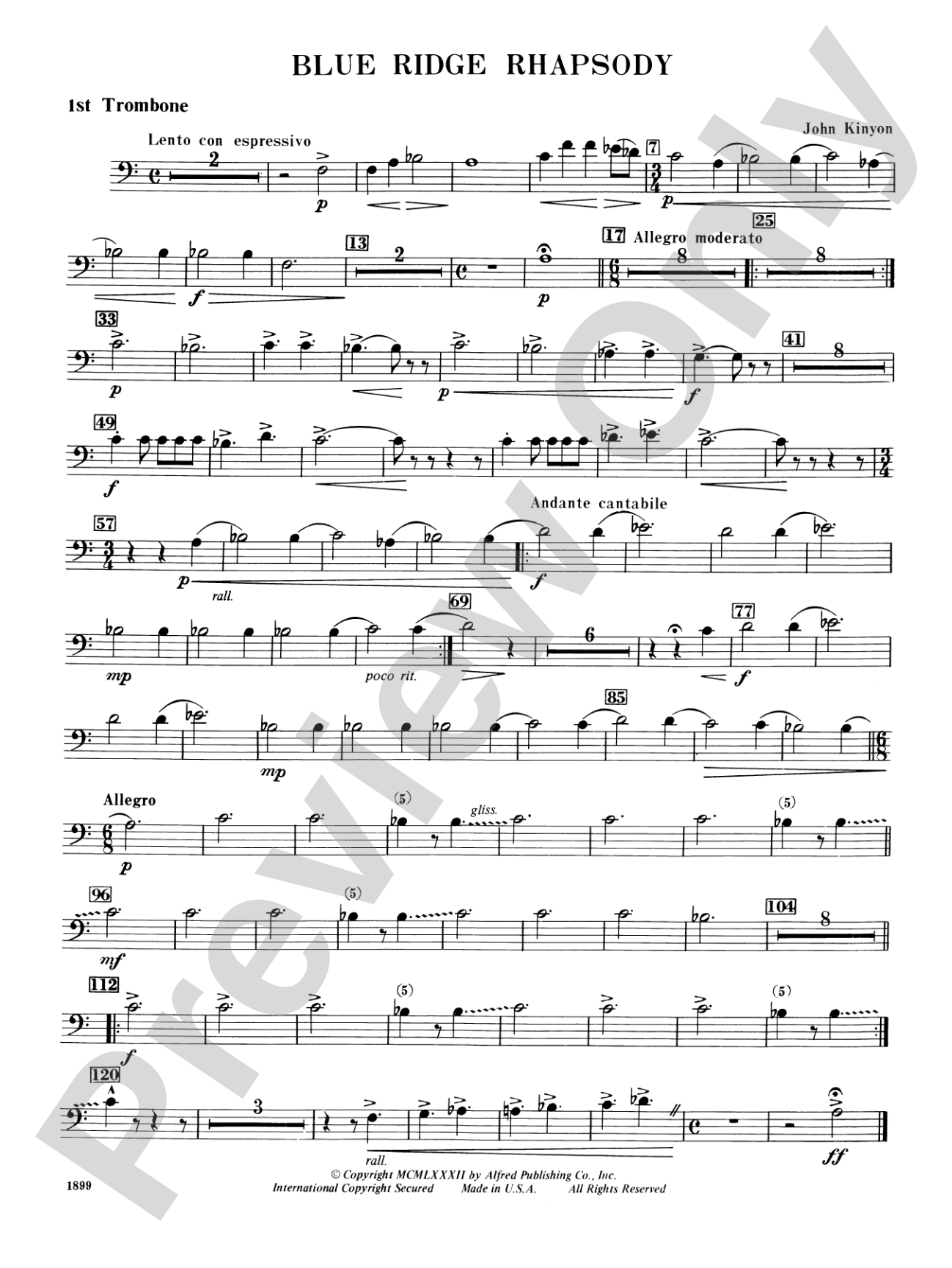 Blue Ridge Rhapsody: 1st Trombone