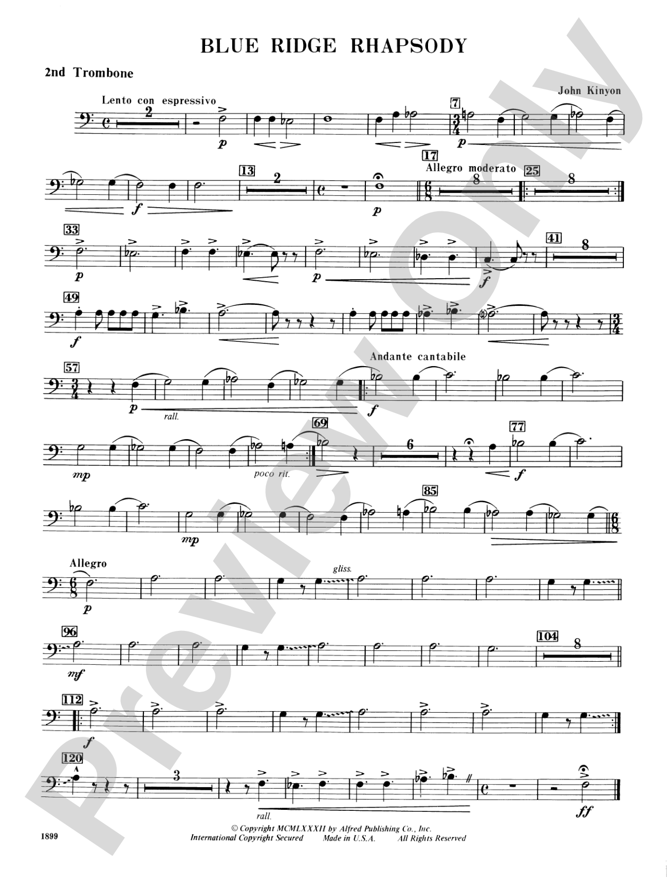 Blue Ridge Rhapsody: 2nd Trombone
