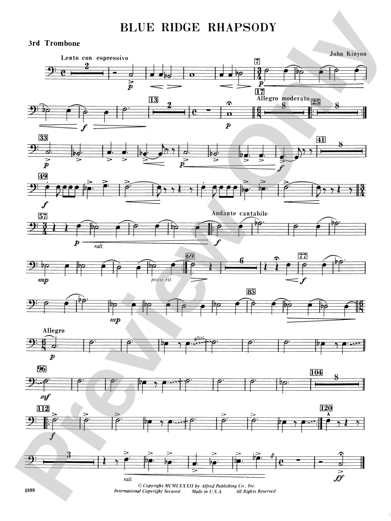 Blue Ridge Rhapsody: 3rd Trombone