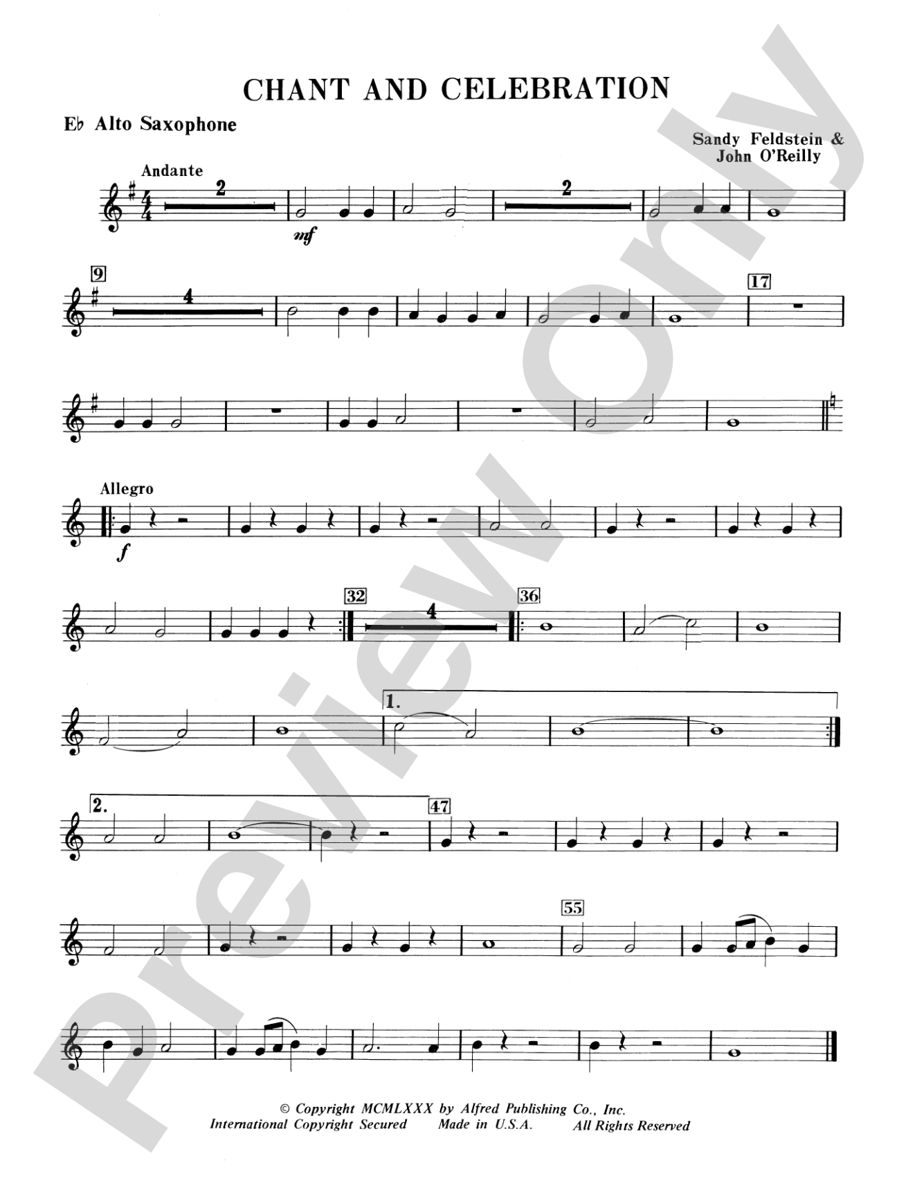 Chant and Celebration: E-flat Alto Saxophone