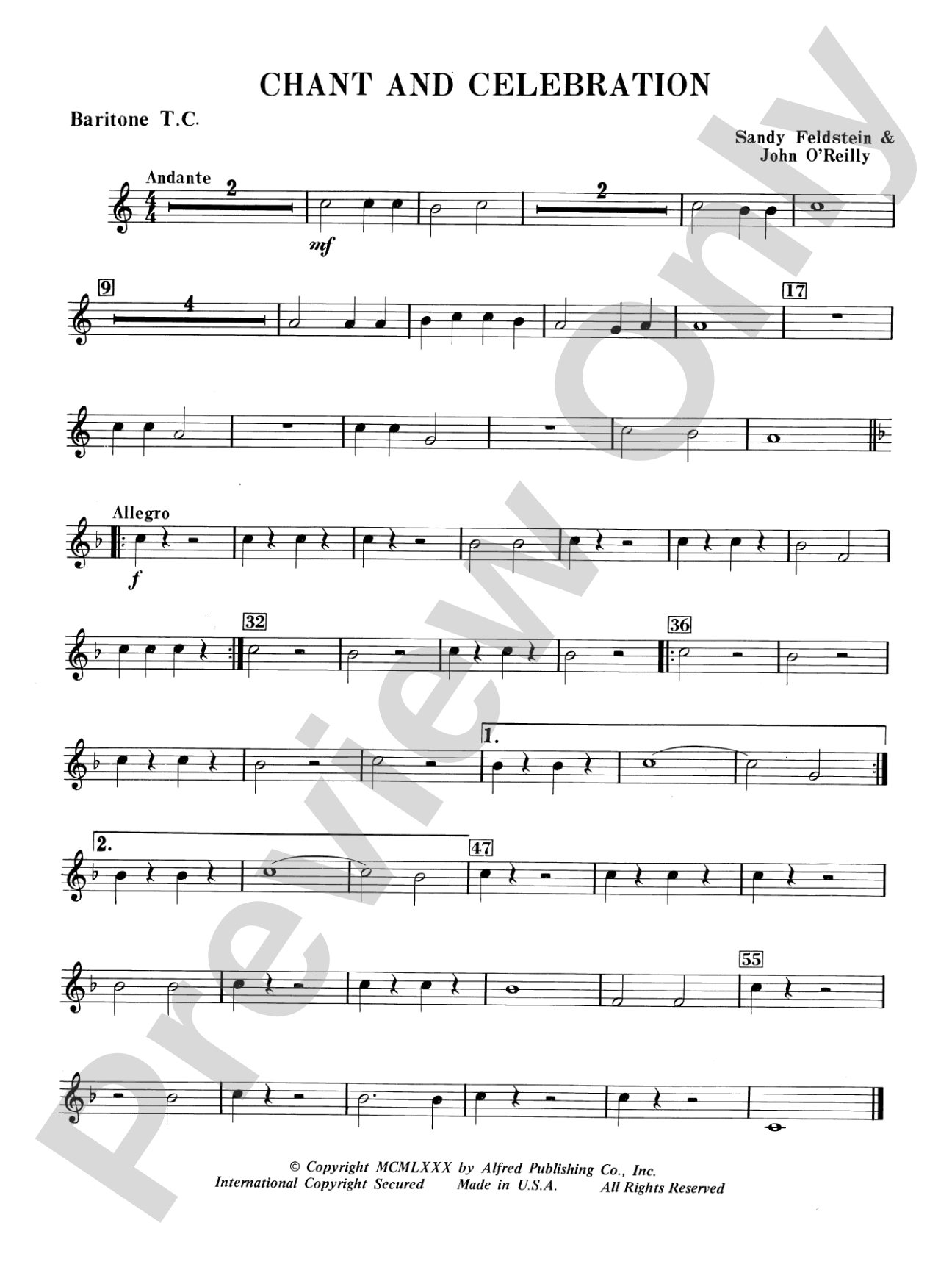 Chant and Celebration: Baritone T.C.