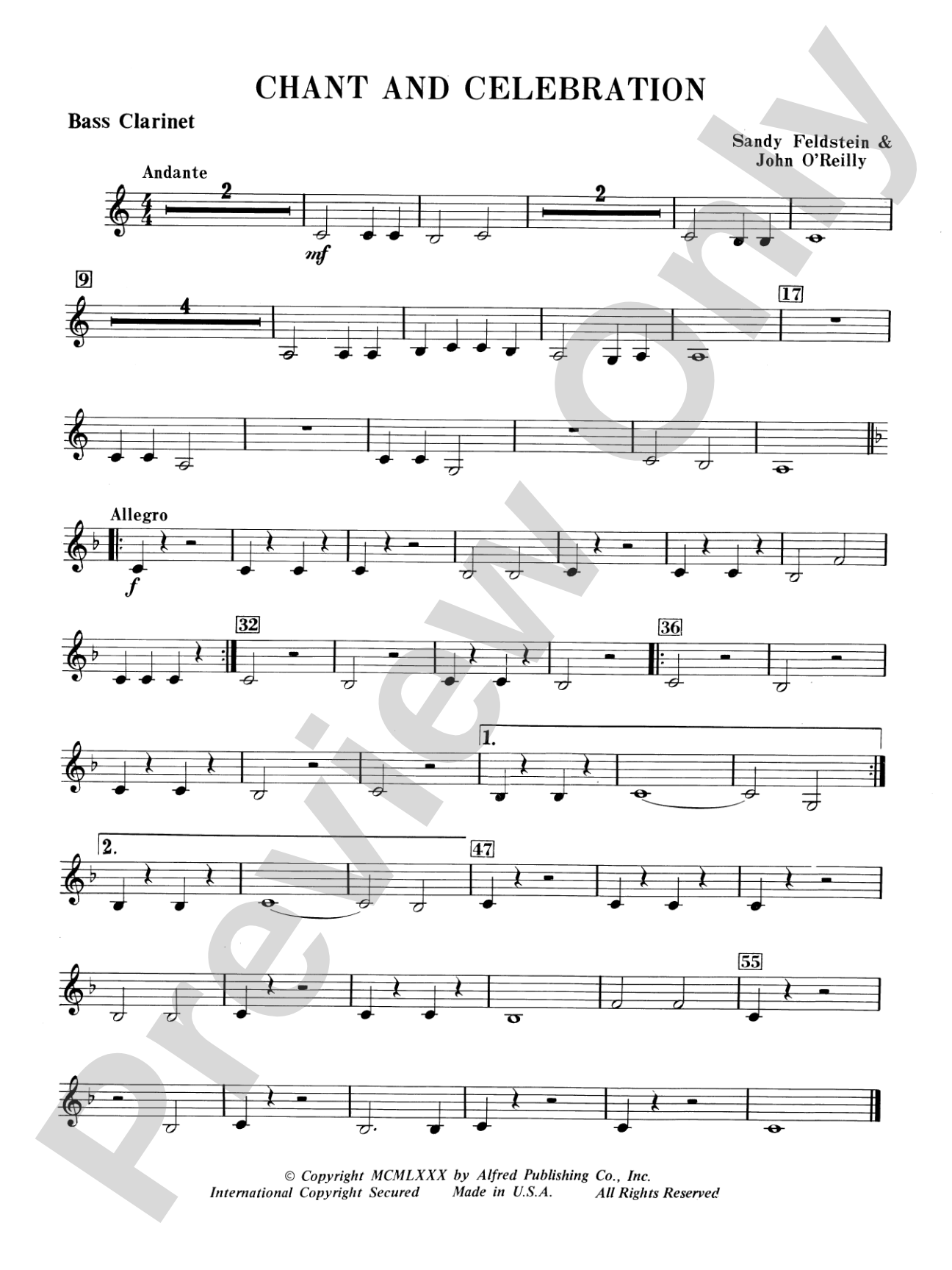 Chant and Celebration: B-flat Bass Clarinet