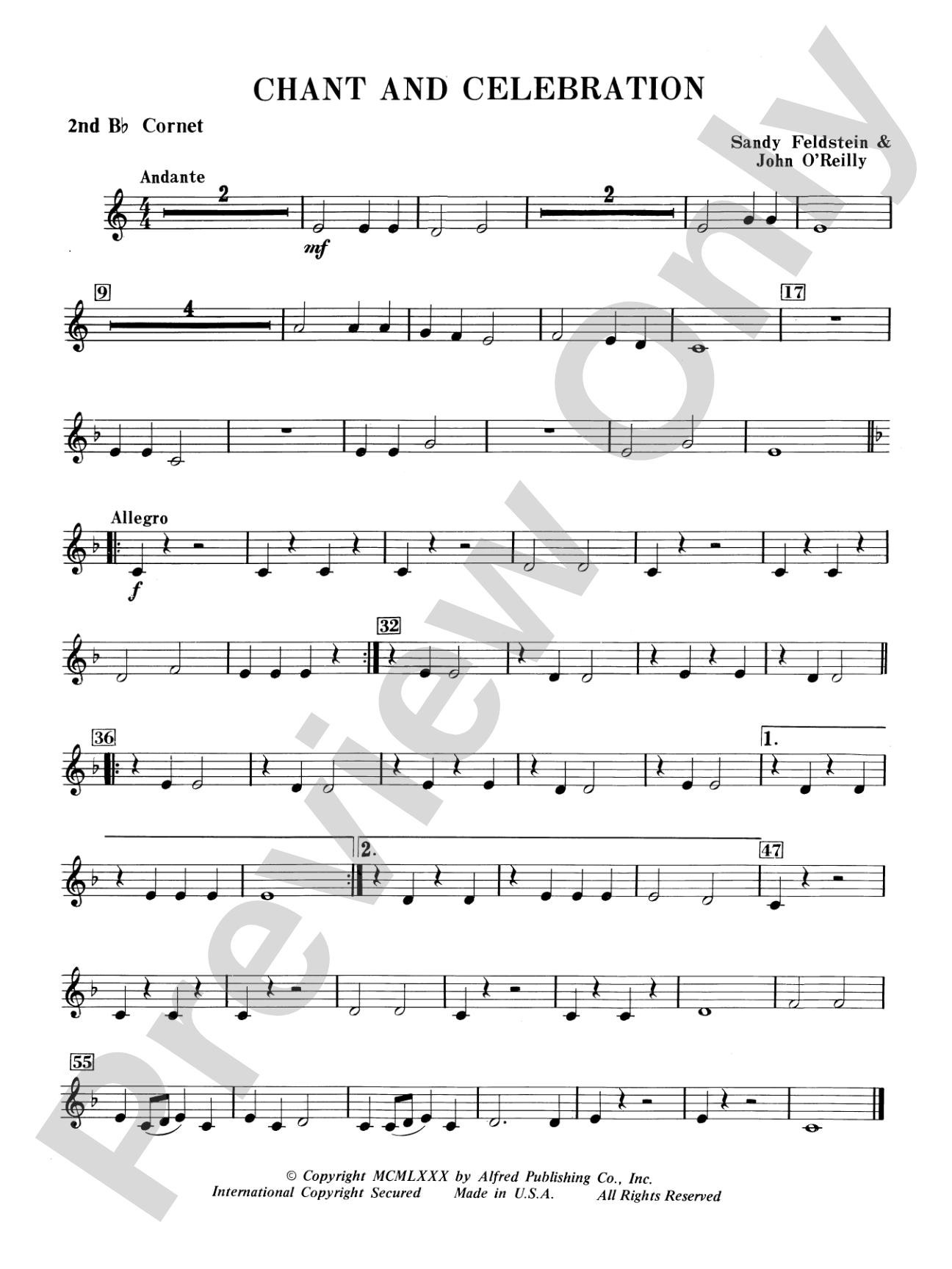 Chant and Celebration: 2nd B-flat Cornet