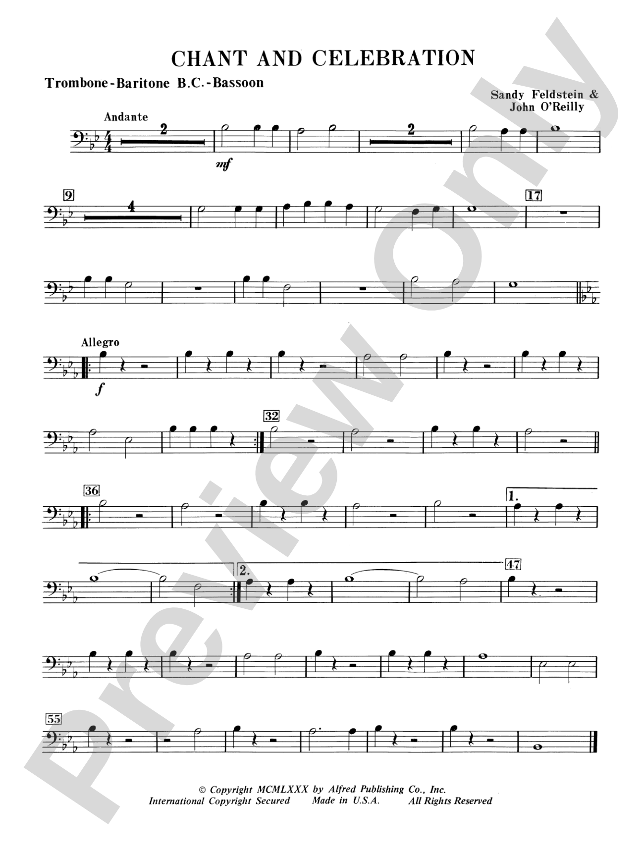 Chant and Celebration: 1st Trombone