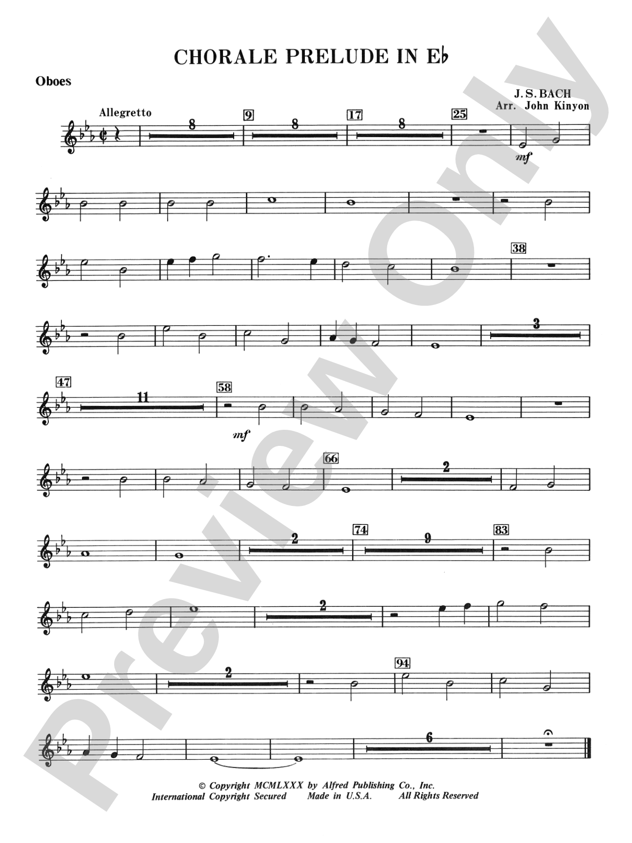 Chorale Prelude in E-Flat: Oboe