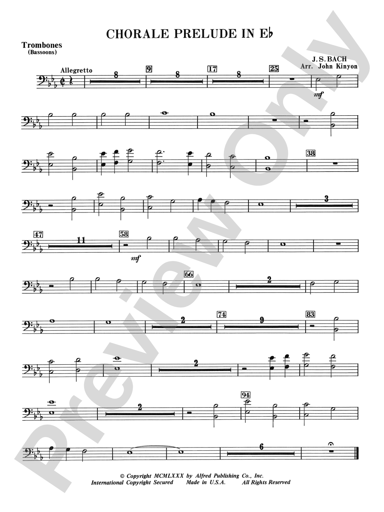 Chorale Prelude in E-Flat: 1st Trombone
