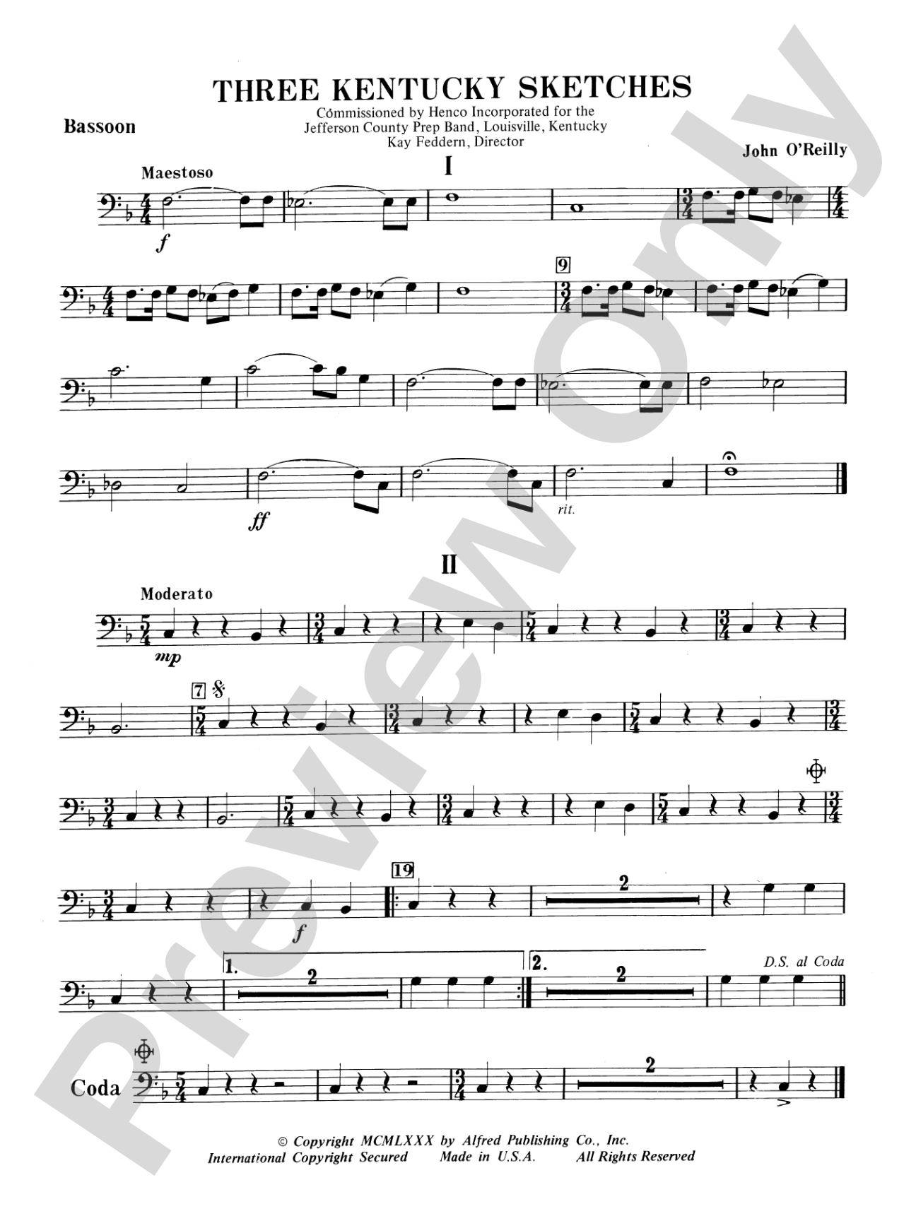 Three Kentucky Sketches: Bassoon