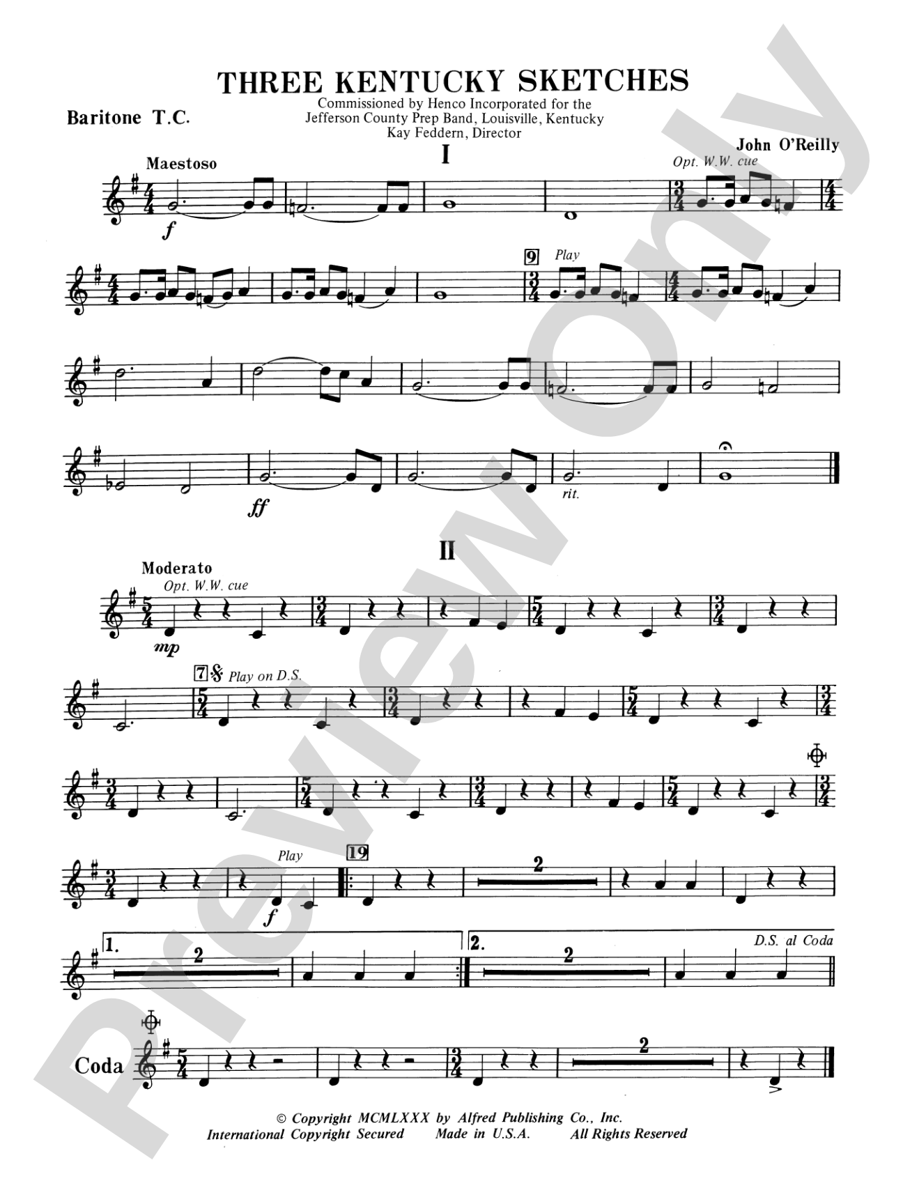 Three Kentucky Sketches: Baritone T.C.
