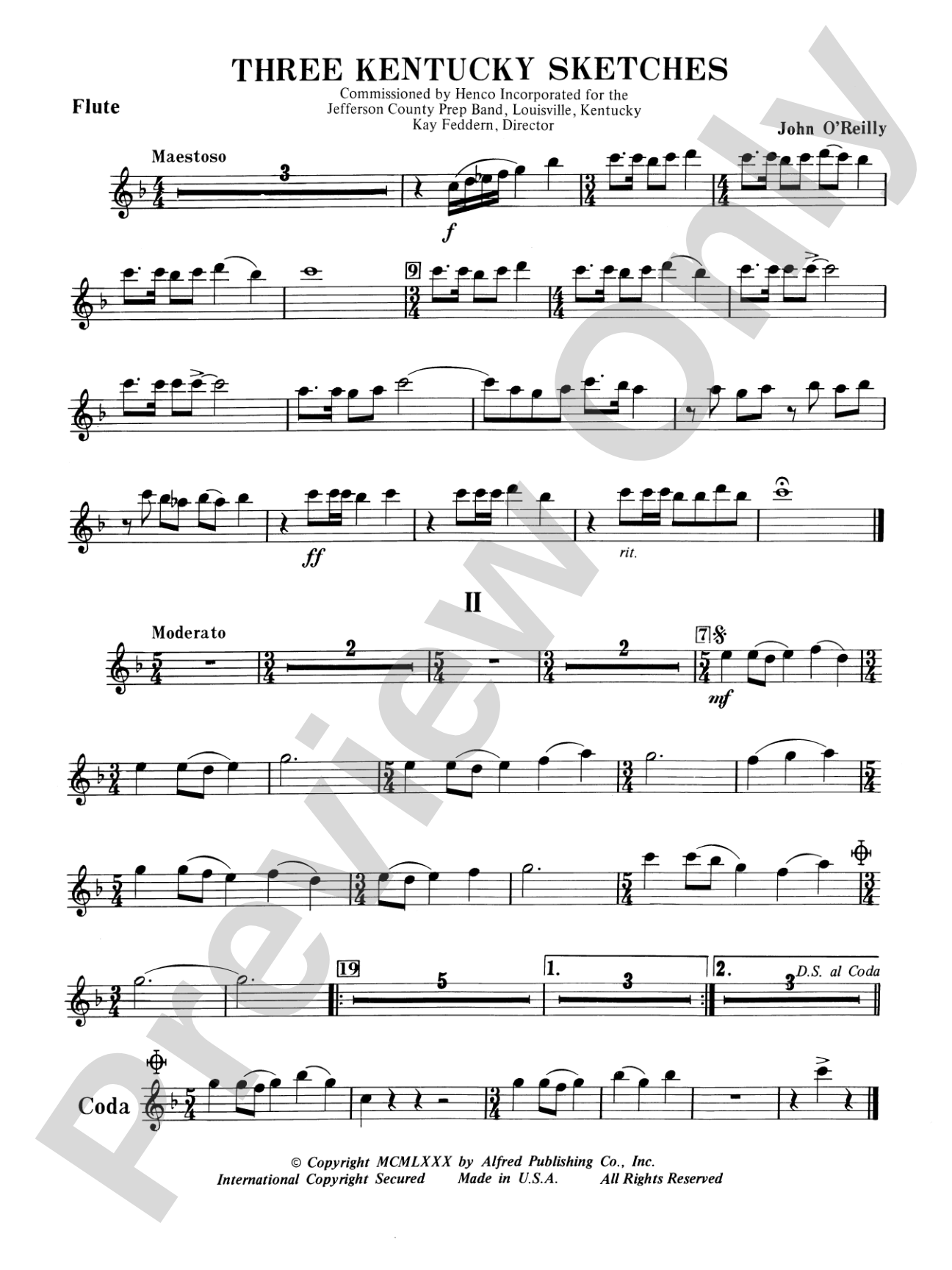 Three Kentucky Sketches: Flute
