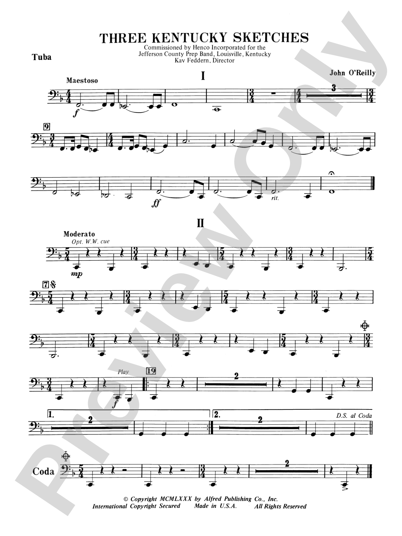 Three Kentucky Sketches: Tuba