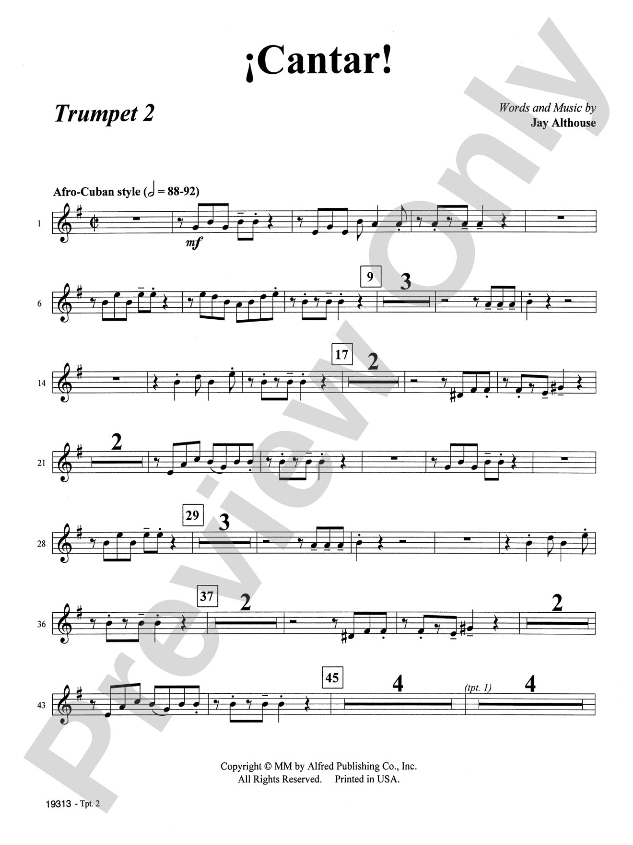Cantar! (Sing!): 2nd B-flat Trumpet: Choral SoundPax