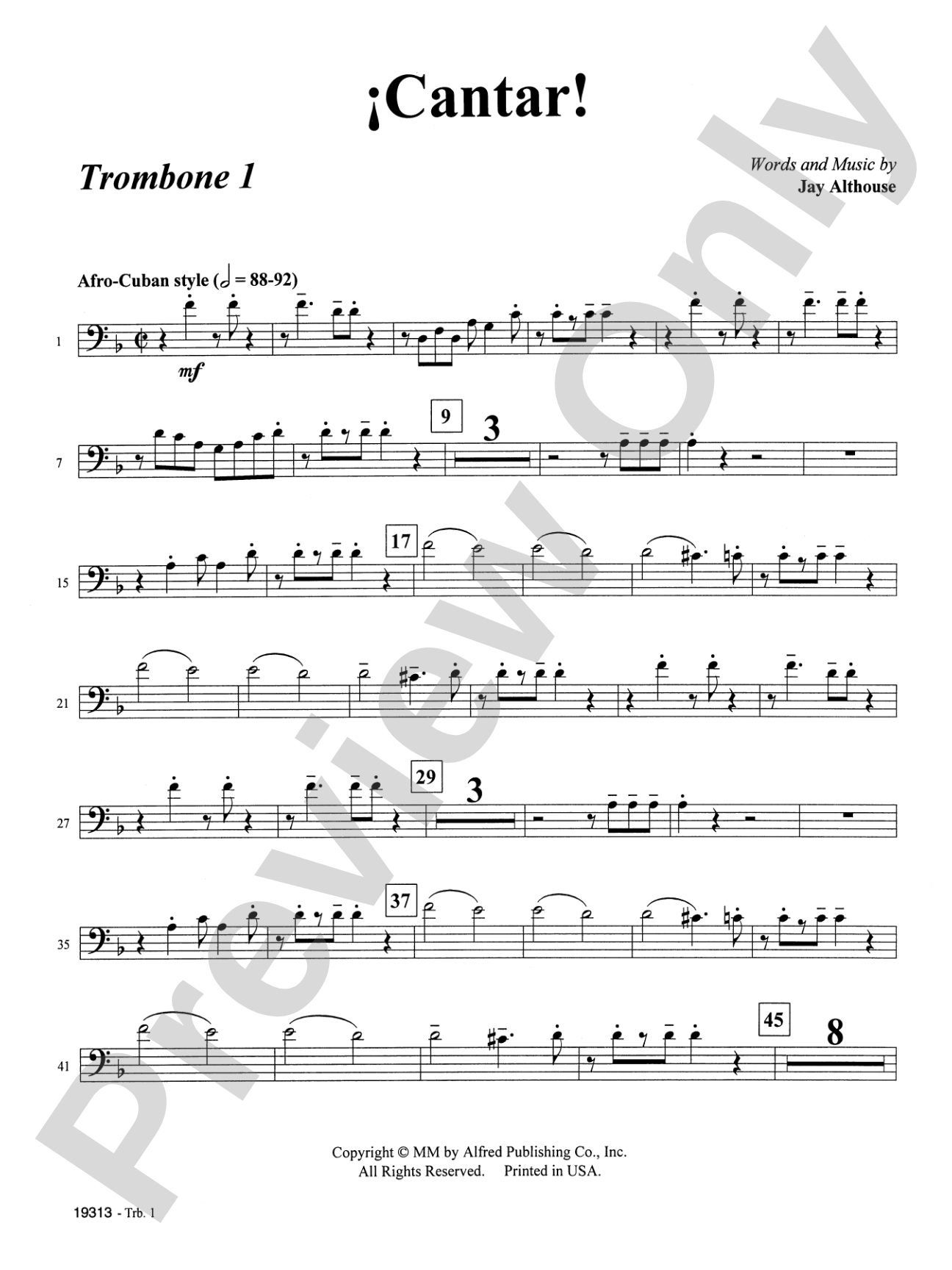 Cantar! (Sing!): 1st Trombone: Choral SoundPax