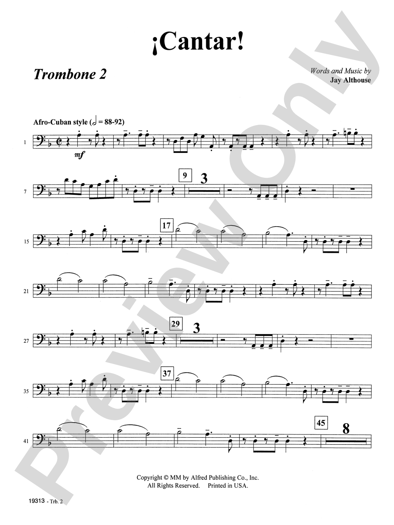 Cantar! (Sing!): 2nd Trombone: Choral SoundPax