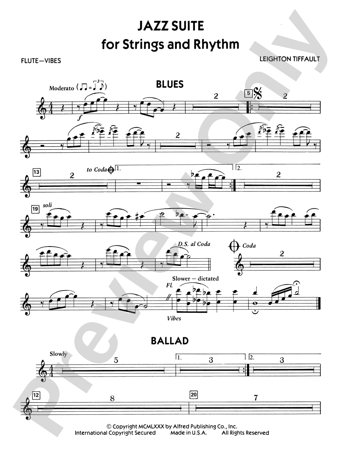 Jazz Suite for Strings and Rhythm: Flute