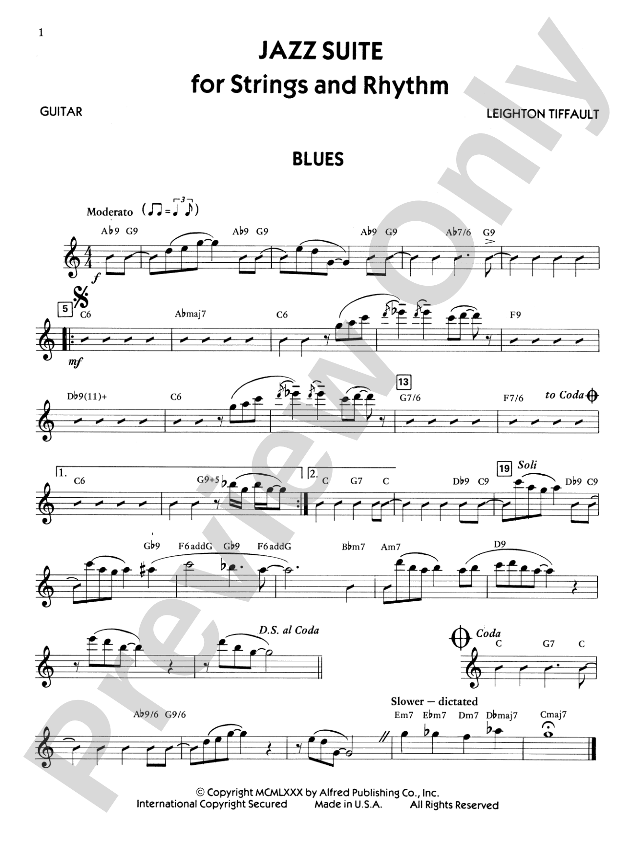Jazz Suite for Strings and Rhythm: Guitar