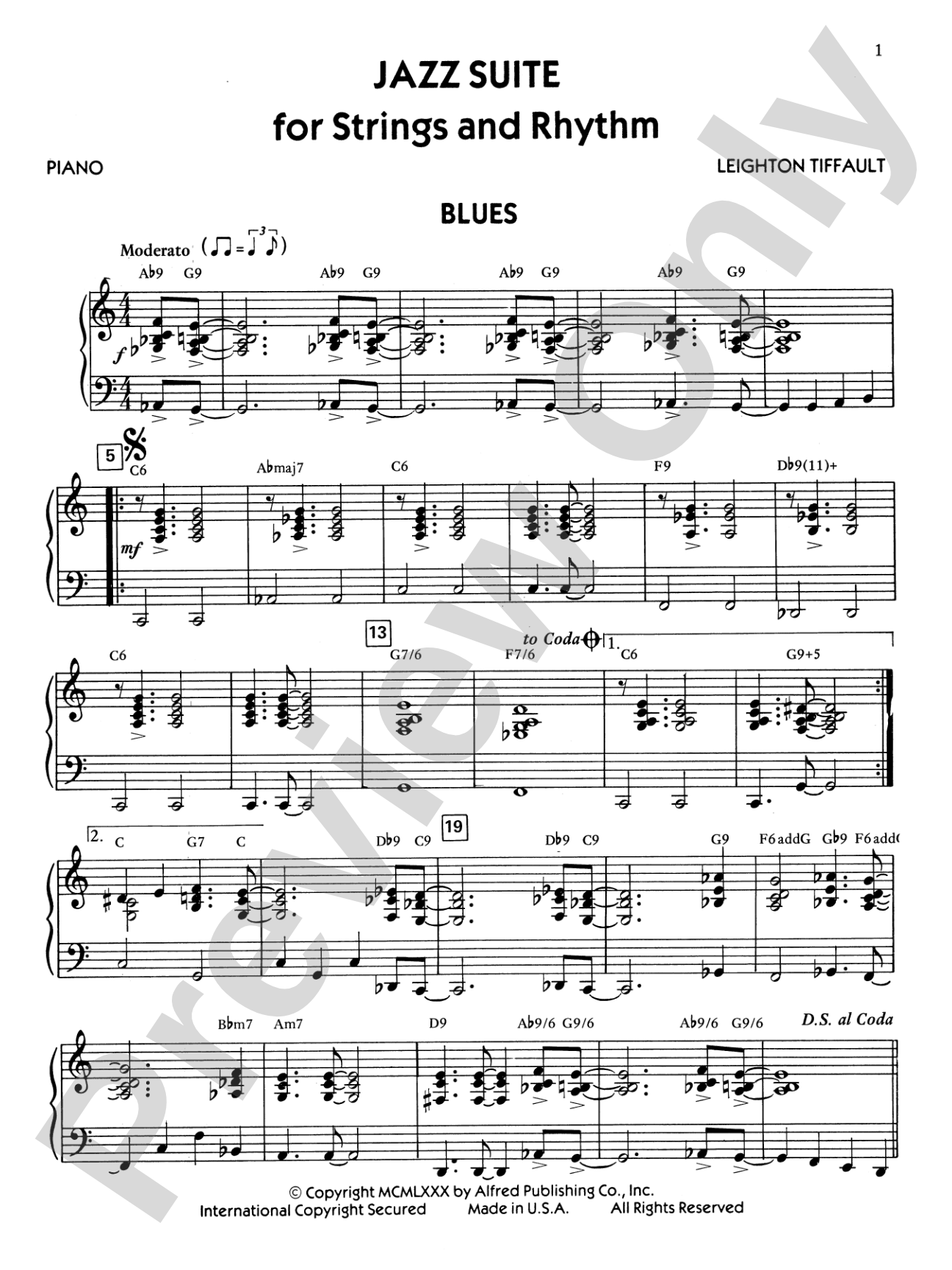 Jazz Suite for Strings and Rhythm: Piano Accompaniment