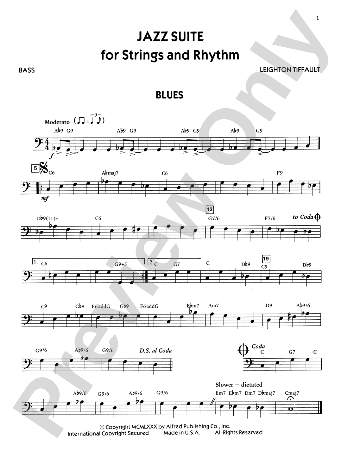 Jazz Suite for Strings and Rhythm: String Bass