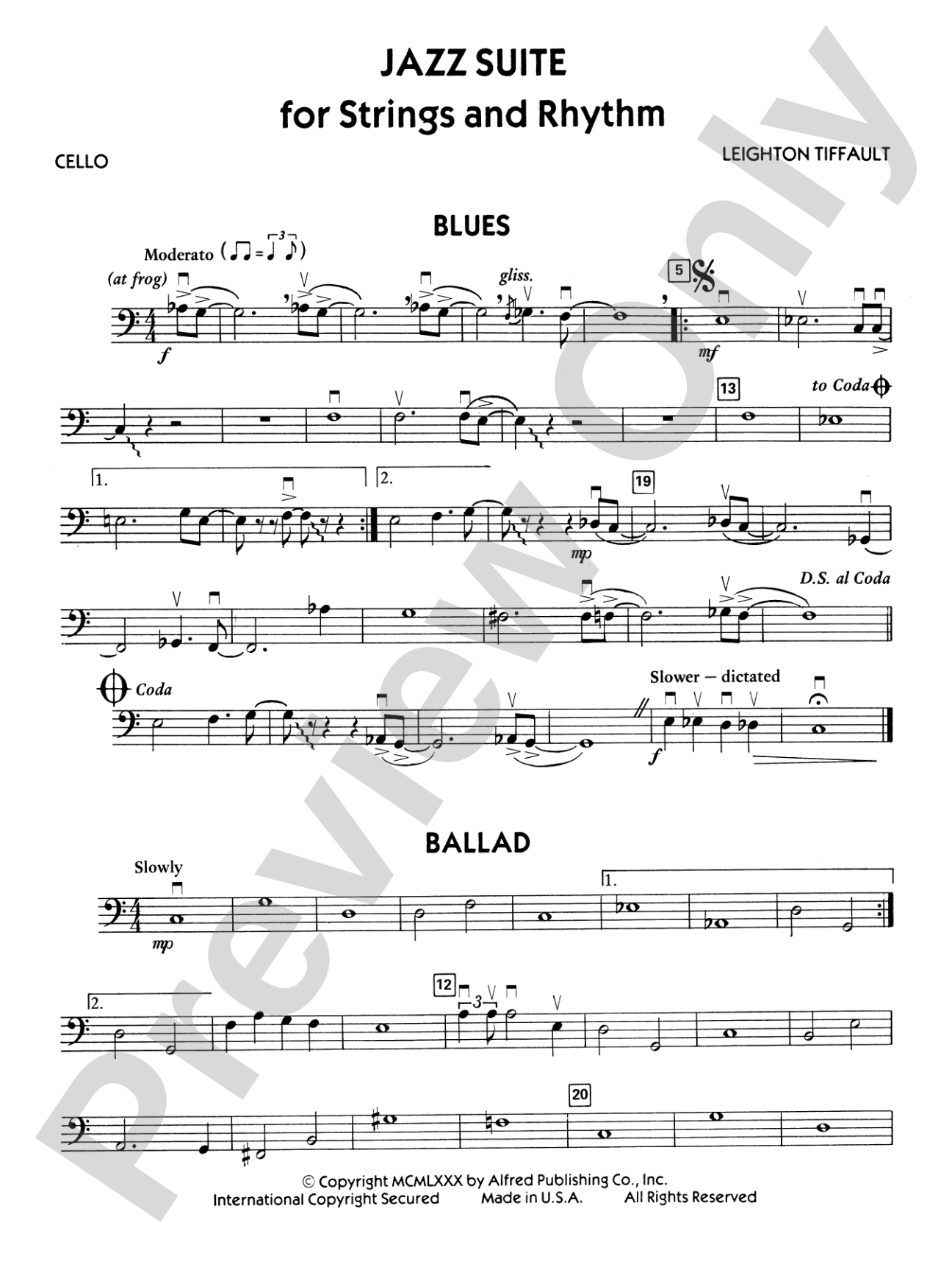 Jazz Suite for Strings and Rhythm: Cello