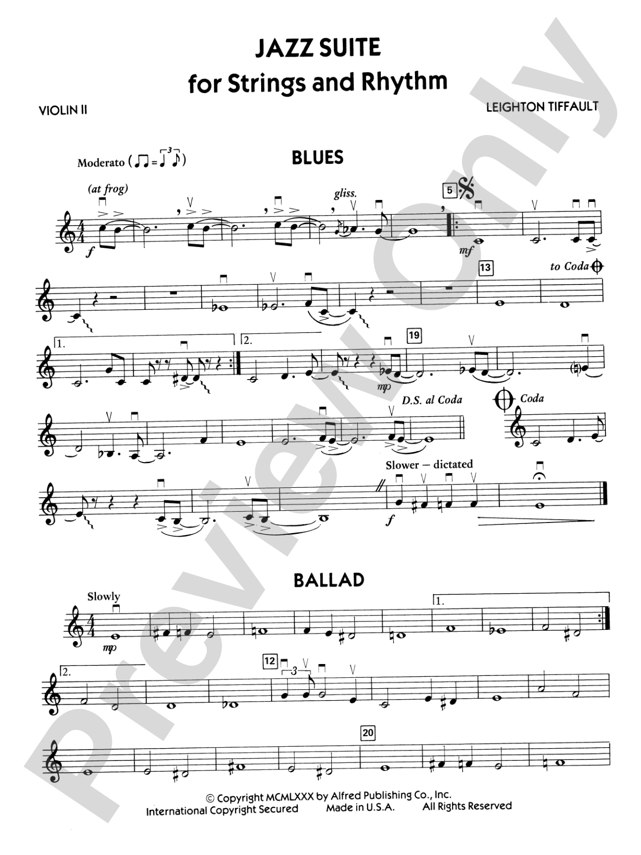 Jazz Suite for Strings and Rhythm: 2nd Violin