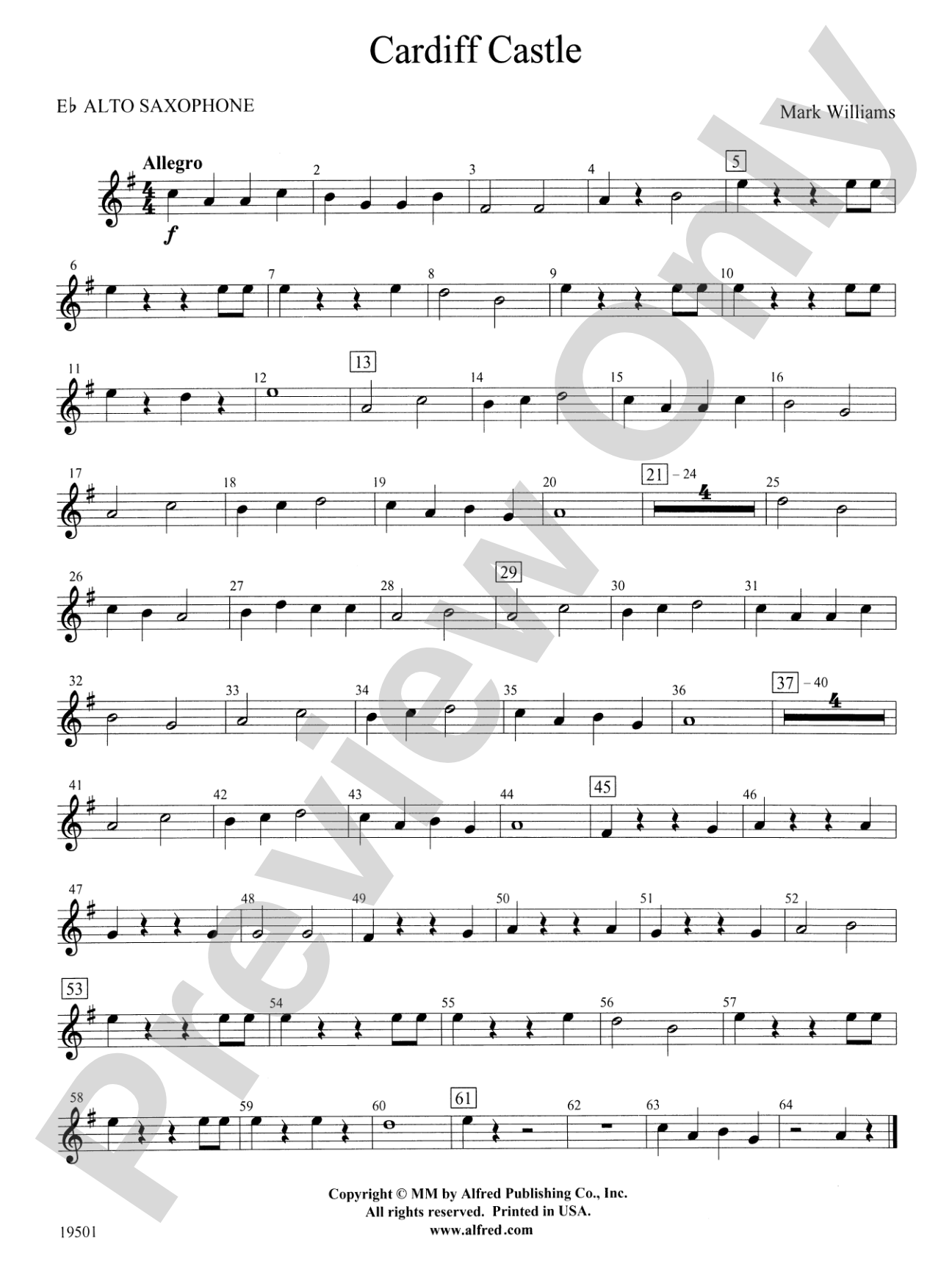 Cardiff Castle: E-flat Alto Saxophone