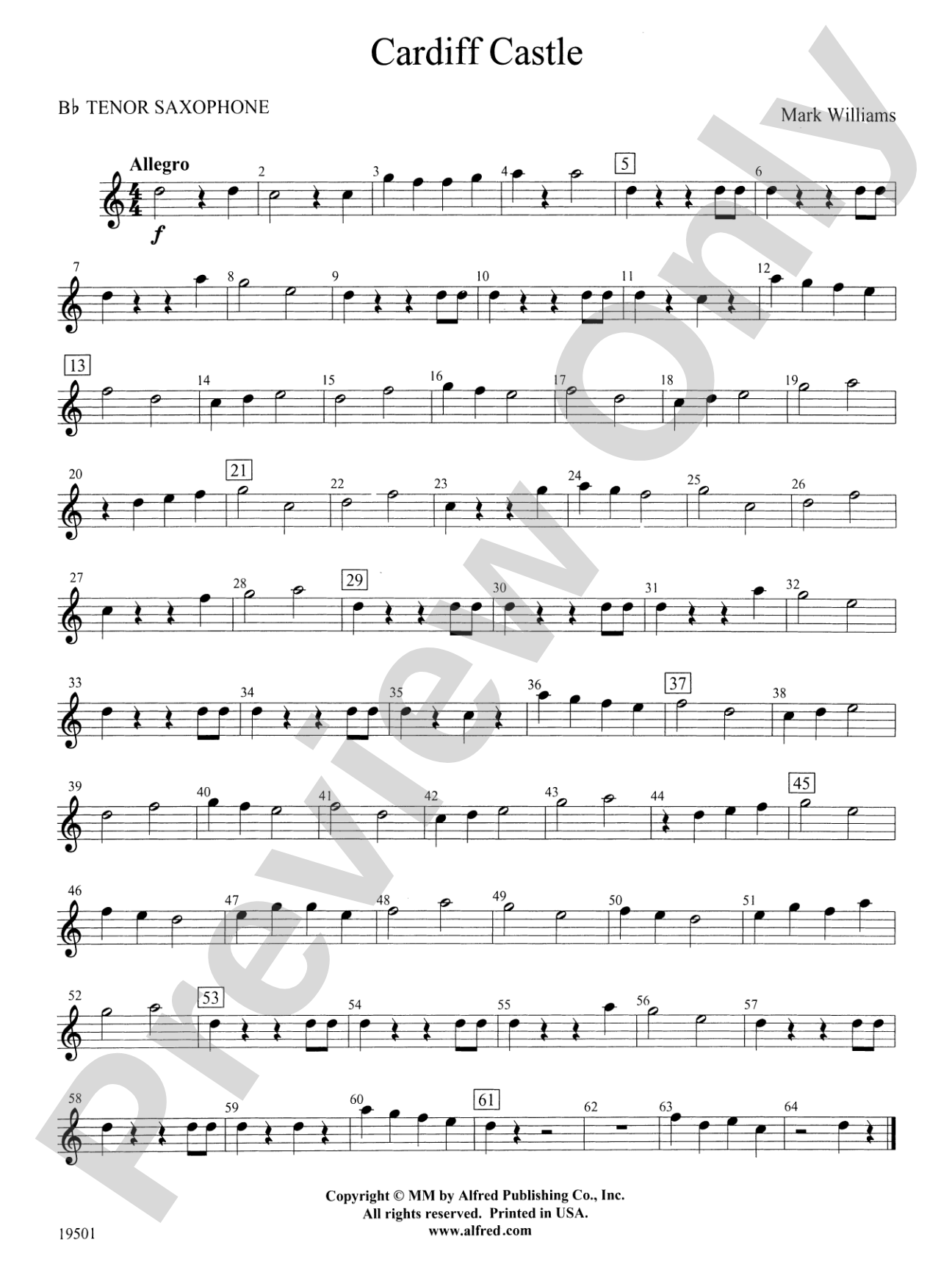 Cardiff Castle: B-flat Tenor Saxophone