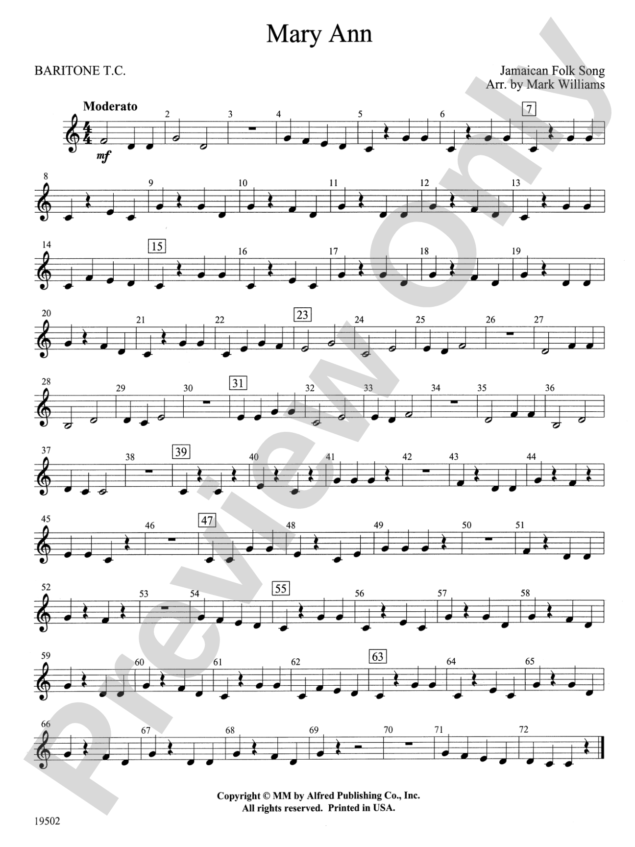 Mary Ann: Baritone T.C.