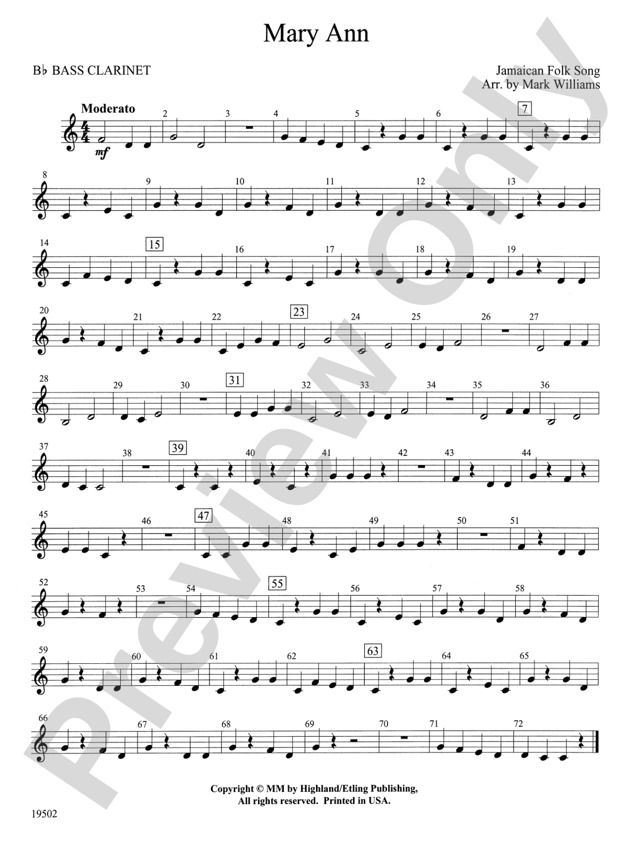 Mary Ann: B-flat Bass Clarinet
