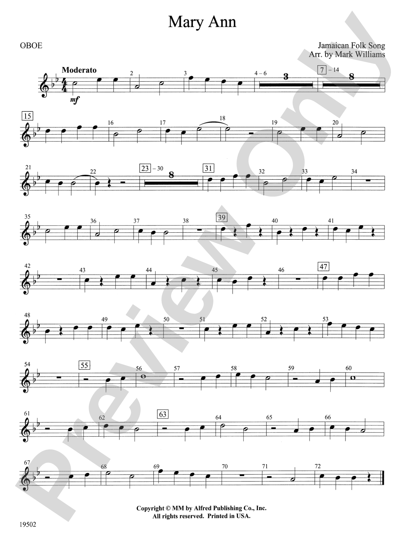 Mary Ann: Oboe