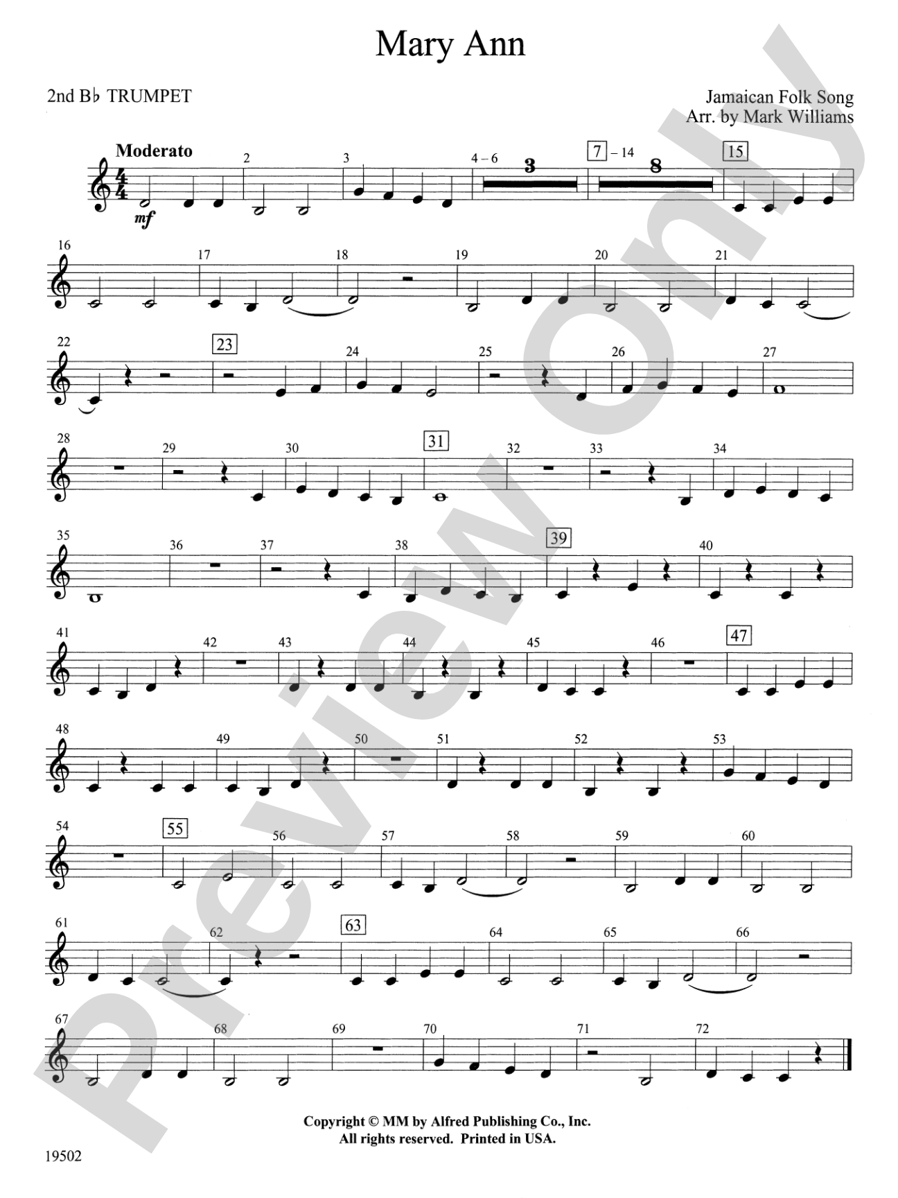 Mary Ann: 2nd B-flat Trumpet